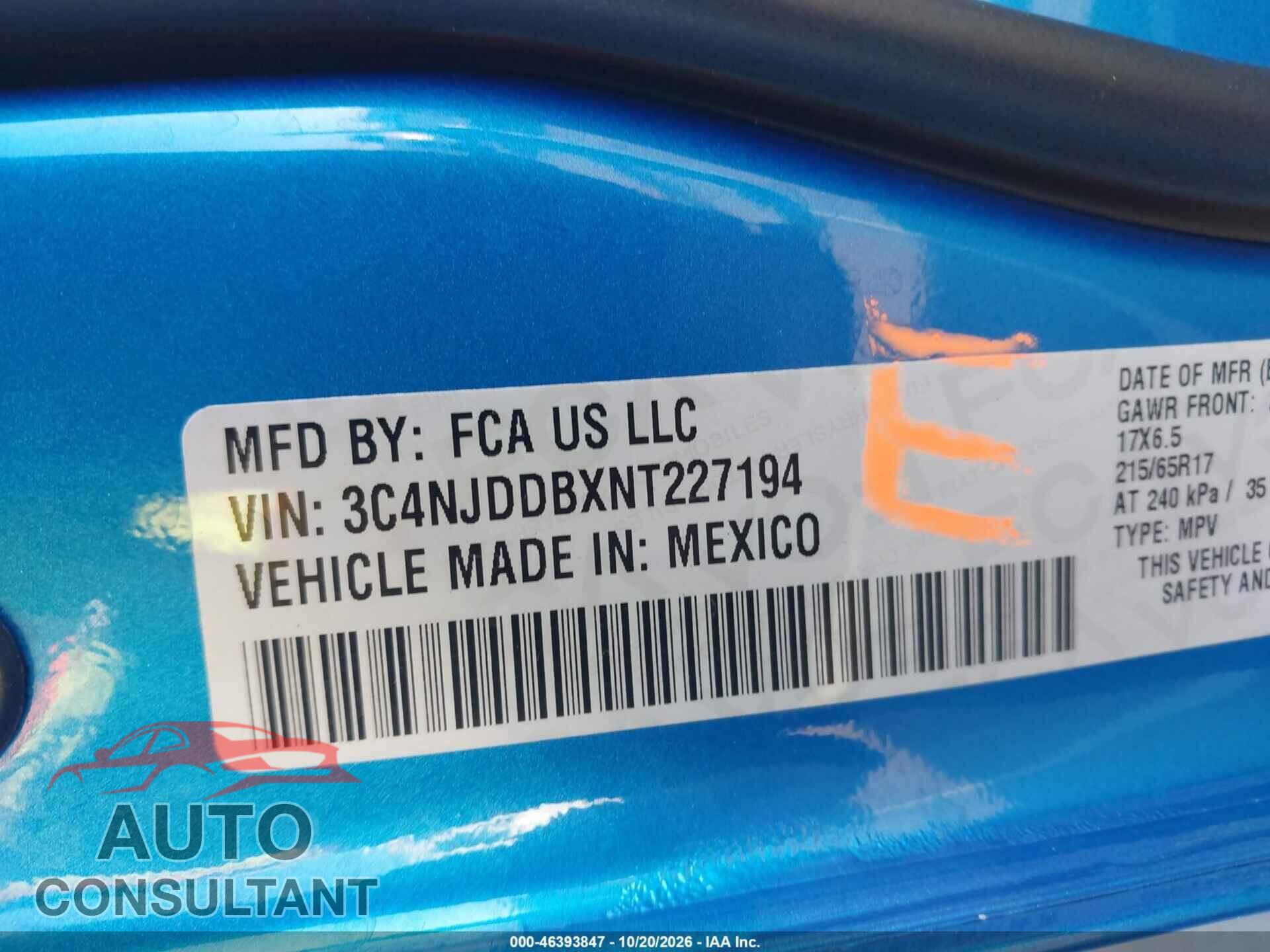 JEEP COMPASS 2022 - 3C4NJDDBXNT227194