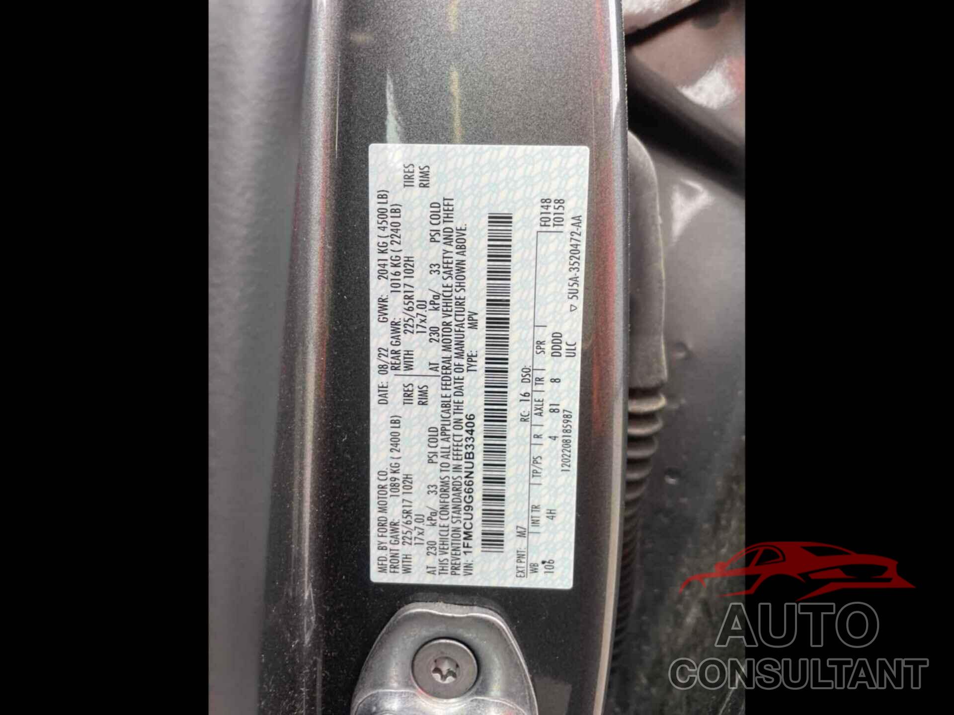 FORD ESCAPE 2022 - 1FMCU9G66NUB33406