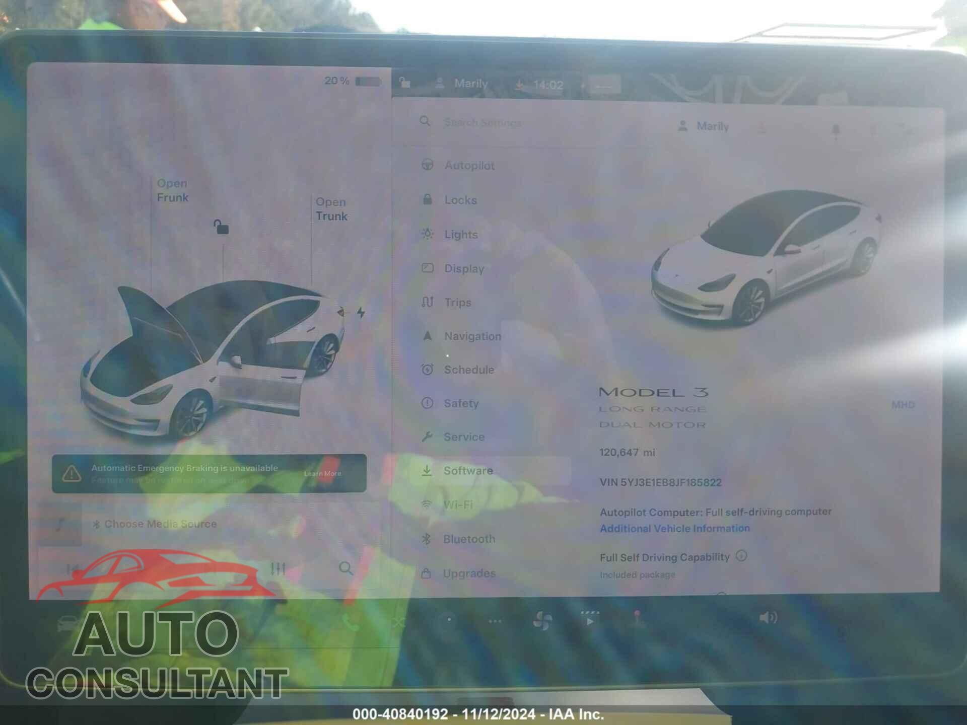 TESLA MODEL 3 2018 - 5YJ3E1EB8JF185822
