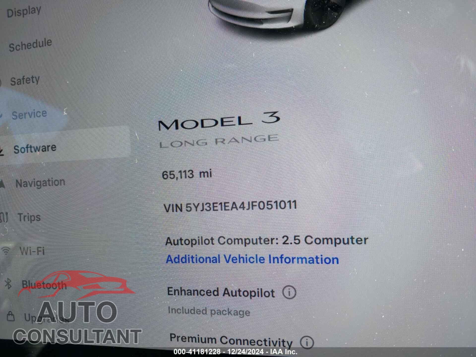 TESLA MODEL 3 2018 - 5YJ3E1EA4JF051011