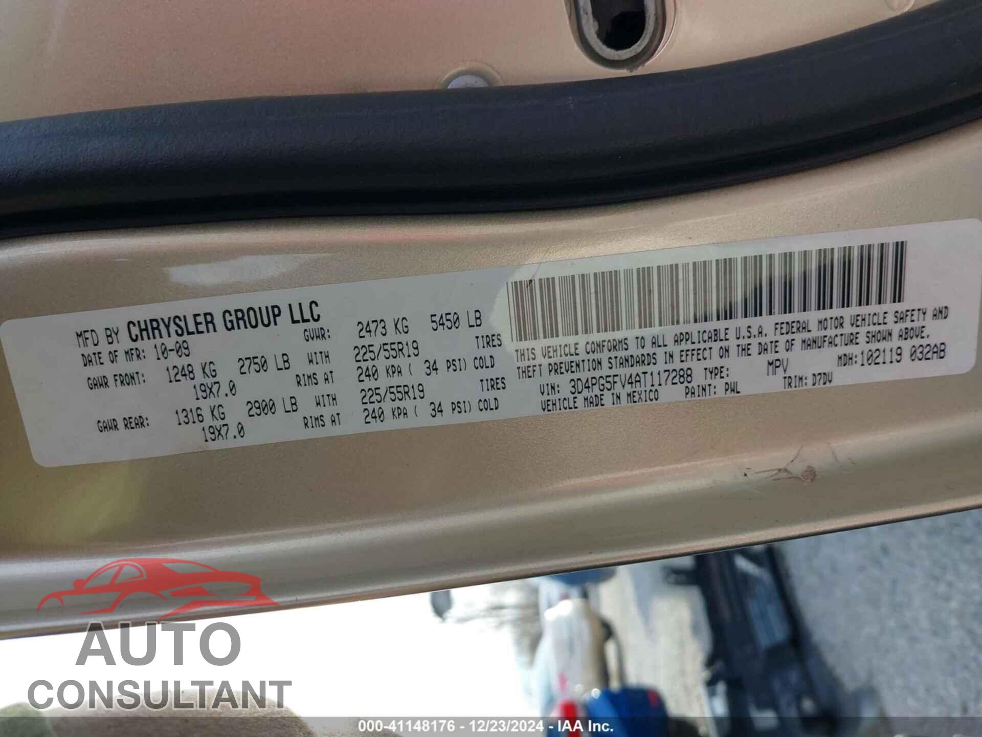 DODGE JOURNEY 2010 - 3D4PG5FV4AT117288