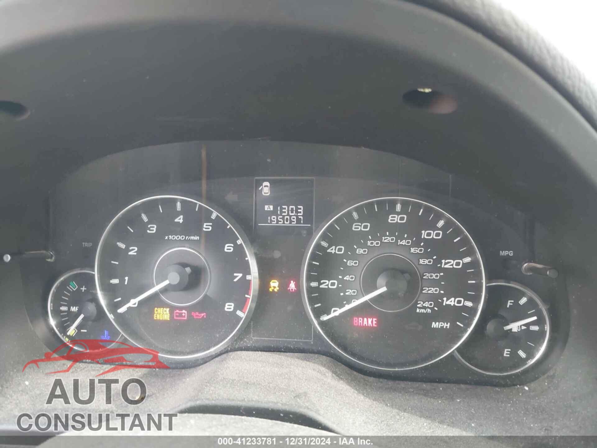 SUBARU OUTBACK 2012 - 4S4BRCAC2C1233901