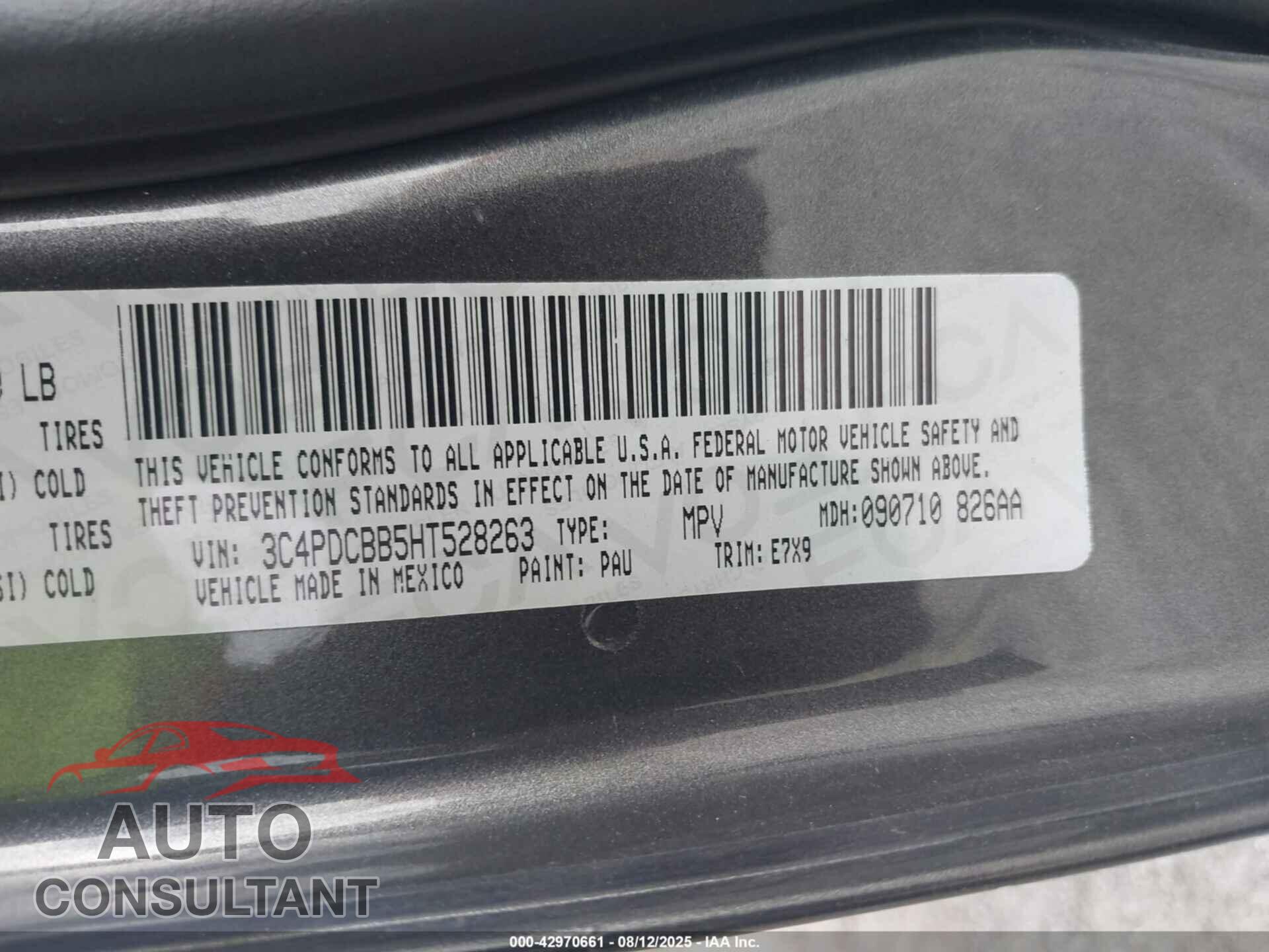 DODGE JOURNEY 2017 - 3C4PDCBB5HT528263