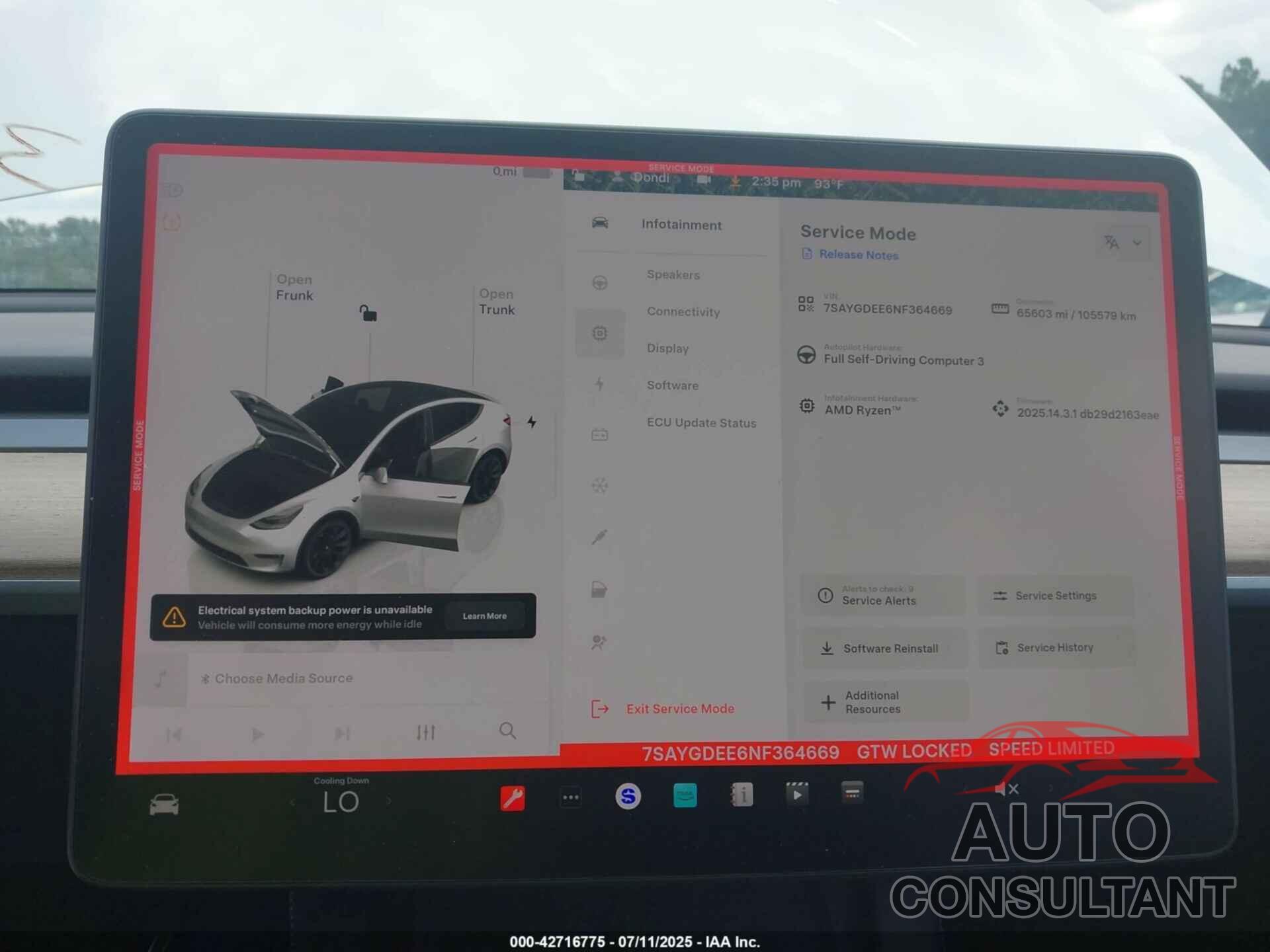 TESLA MODEL Y 2022 - 7SAYGDEE6NF364669