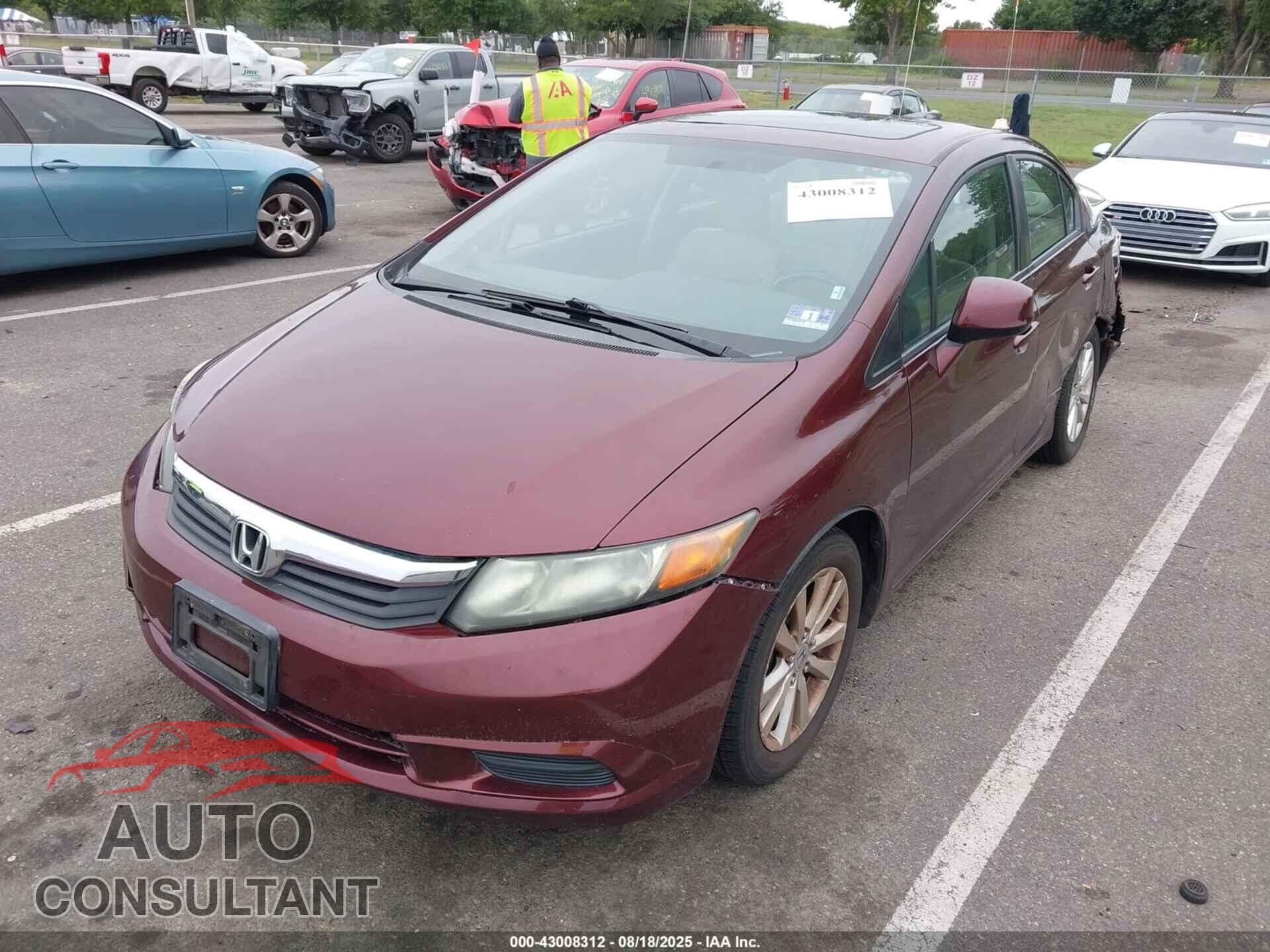 HONDA CIVIC 2012 - 19XFB2F92CE337545