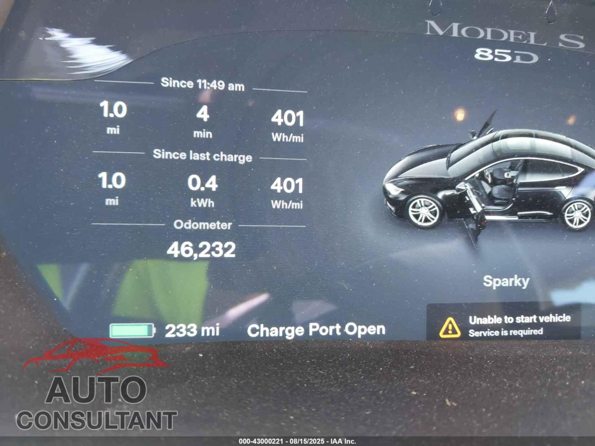 TESLA MODEL S 2015 - 5YJSA1E2XFF108268