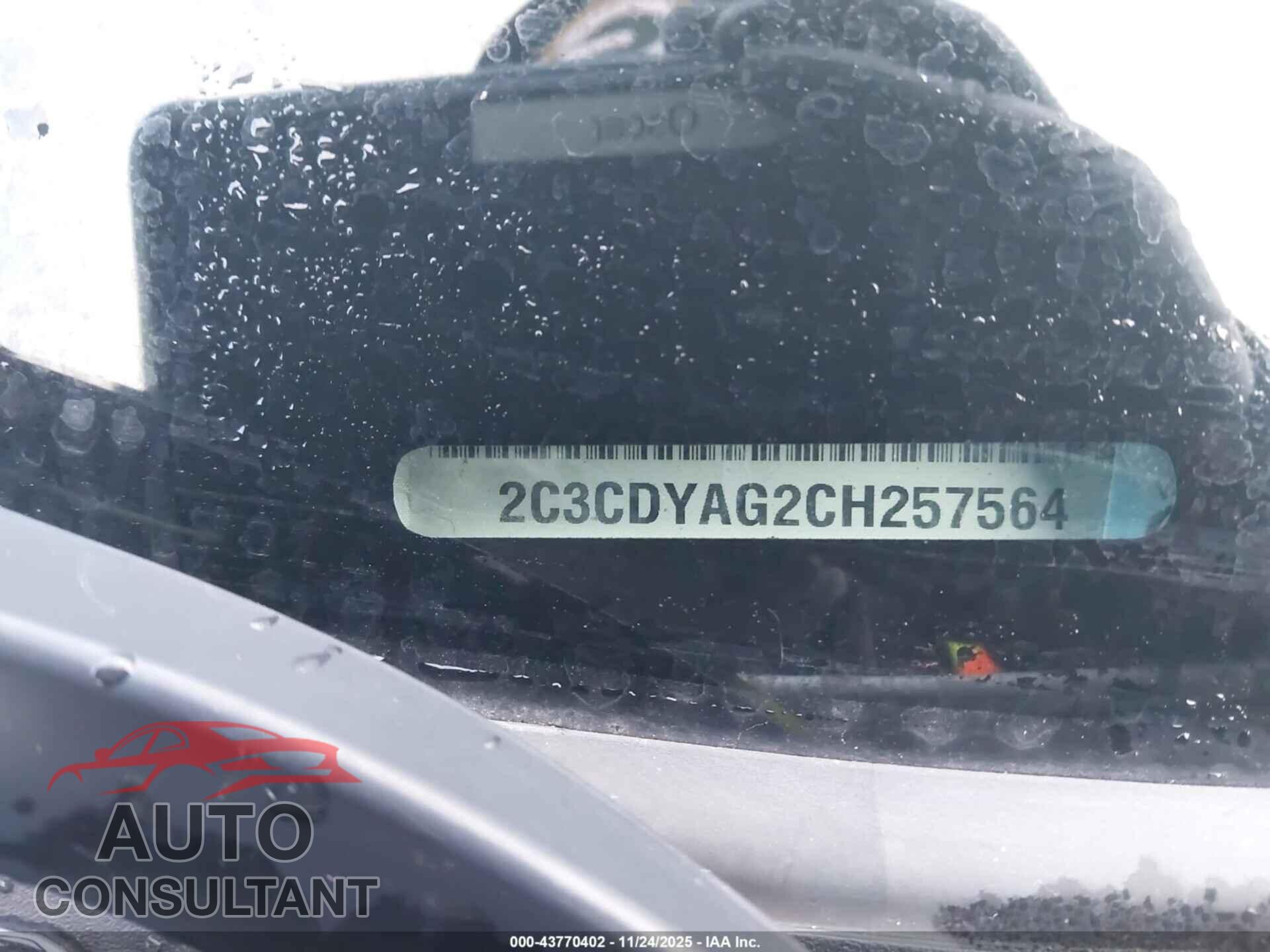 DODGE CHALLENGER 2012 - 2C3CDYAG2CH257564