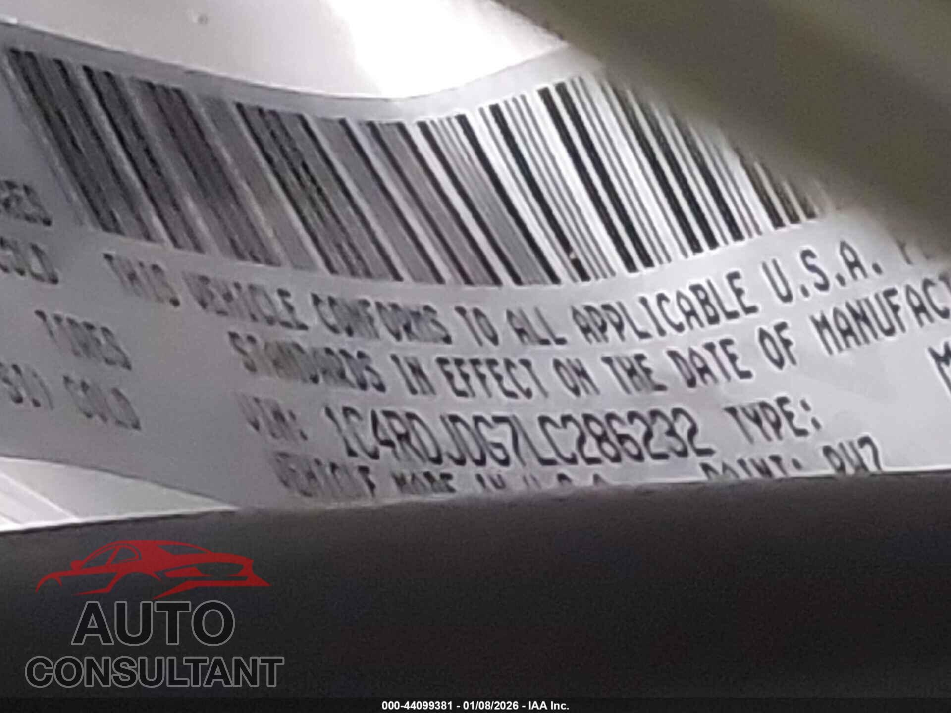 DODGE DURANGO 2020 - 1C4RDJDG7LC286232