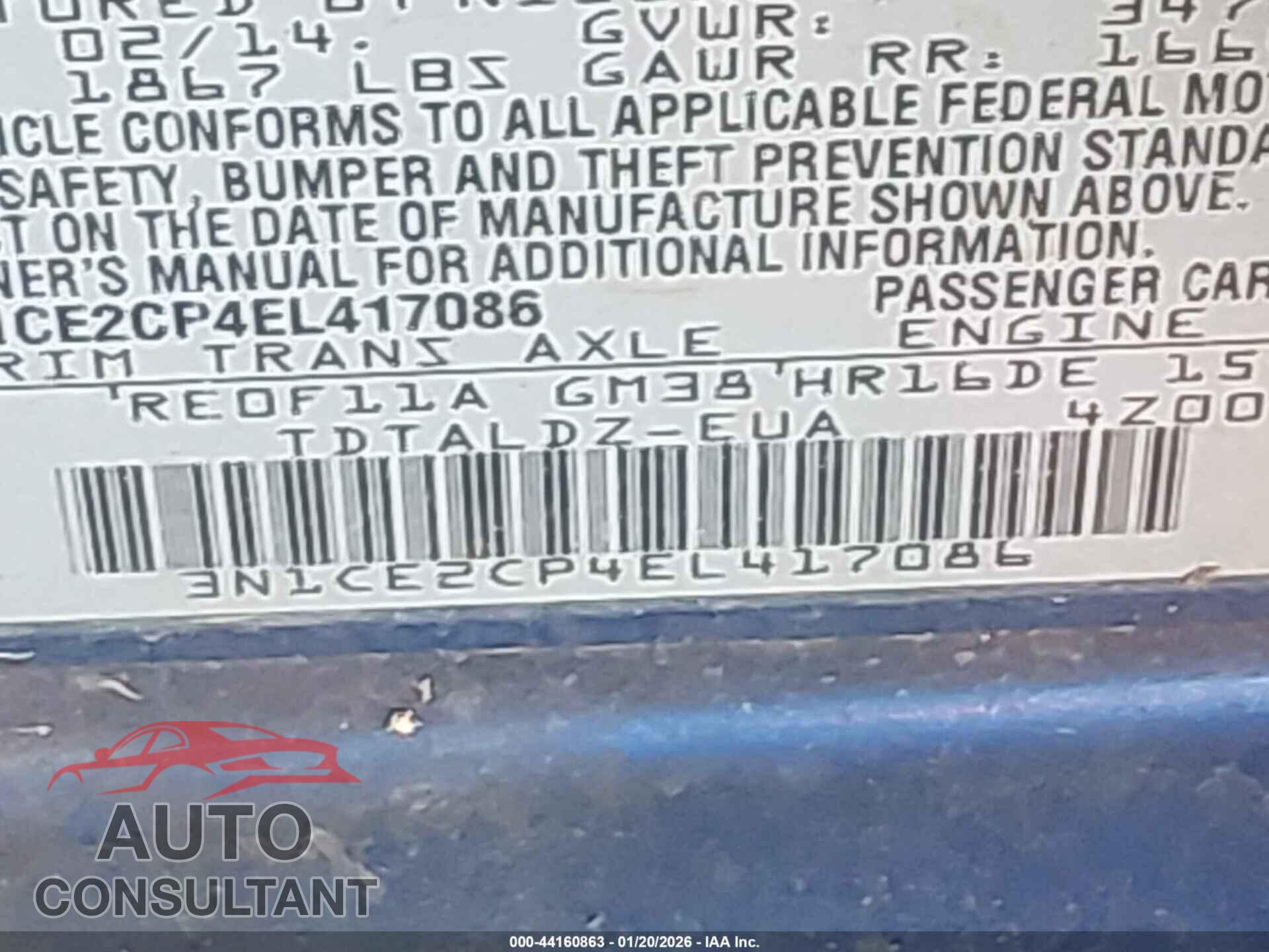 NISSAN VERSA NOTE 2014 - 3N1CE2CP4EL417086