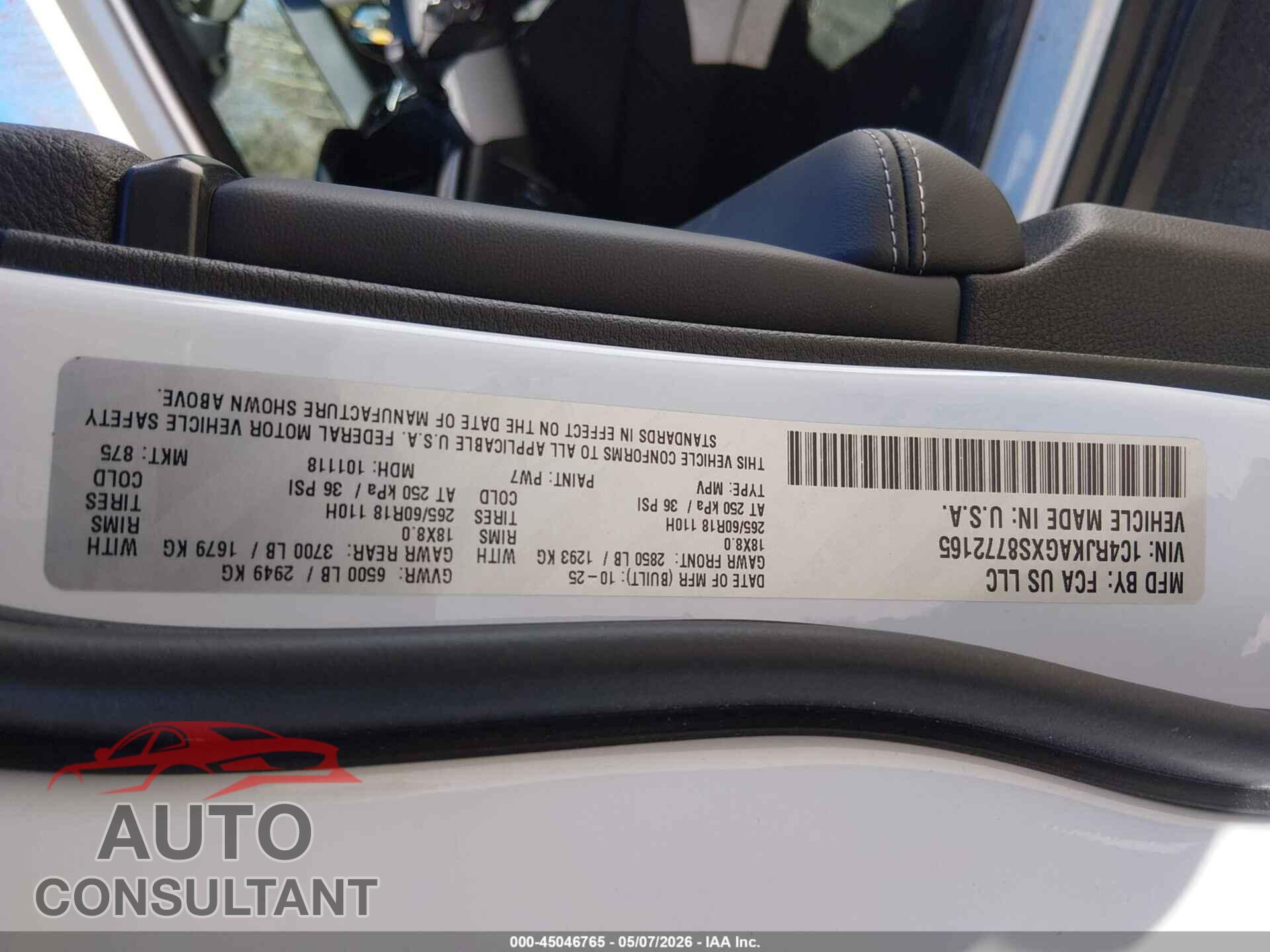 JEEP GRAND CHEROKEE L 2025 - 1C4RJKAGXS8772165