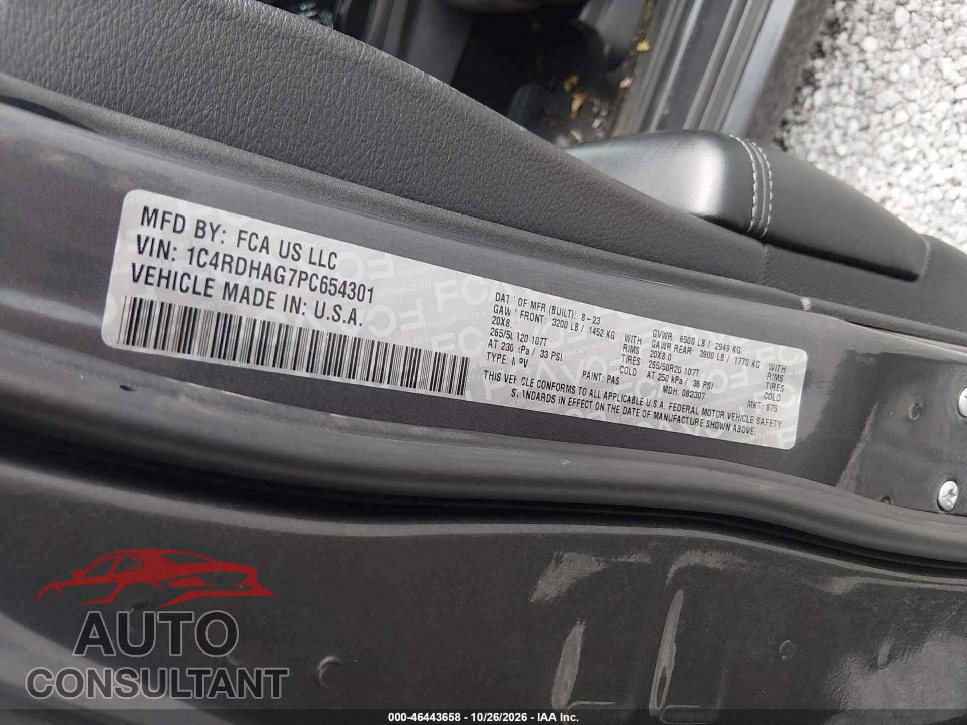 DODGE DURANGO 2023 - 1C4RDHAG7PC654301