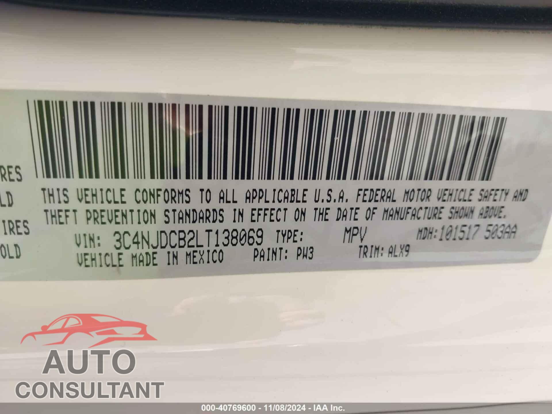 JEEP COMPASS 2020 - 3C4NJDCB2LT138069