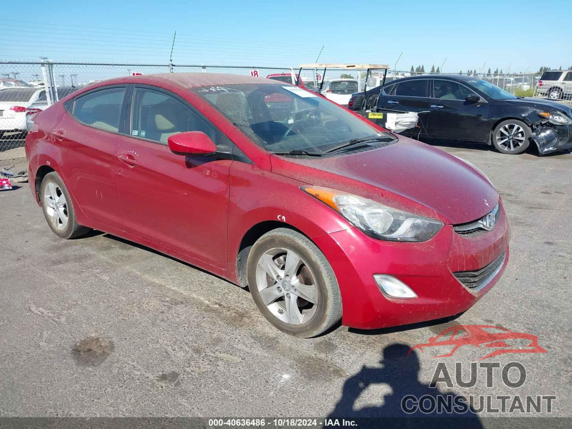 HYUNDAI ELANTRA 2012 - KMHDH4AEXCU327087