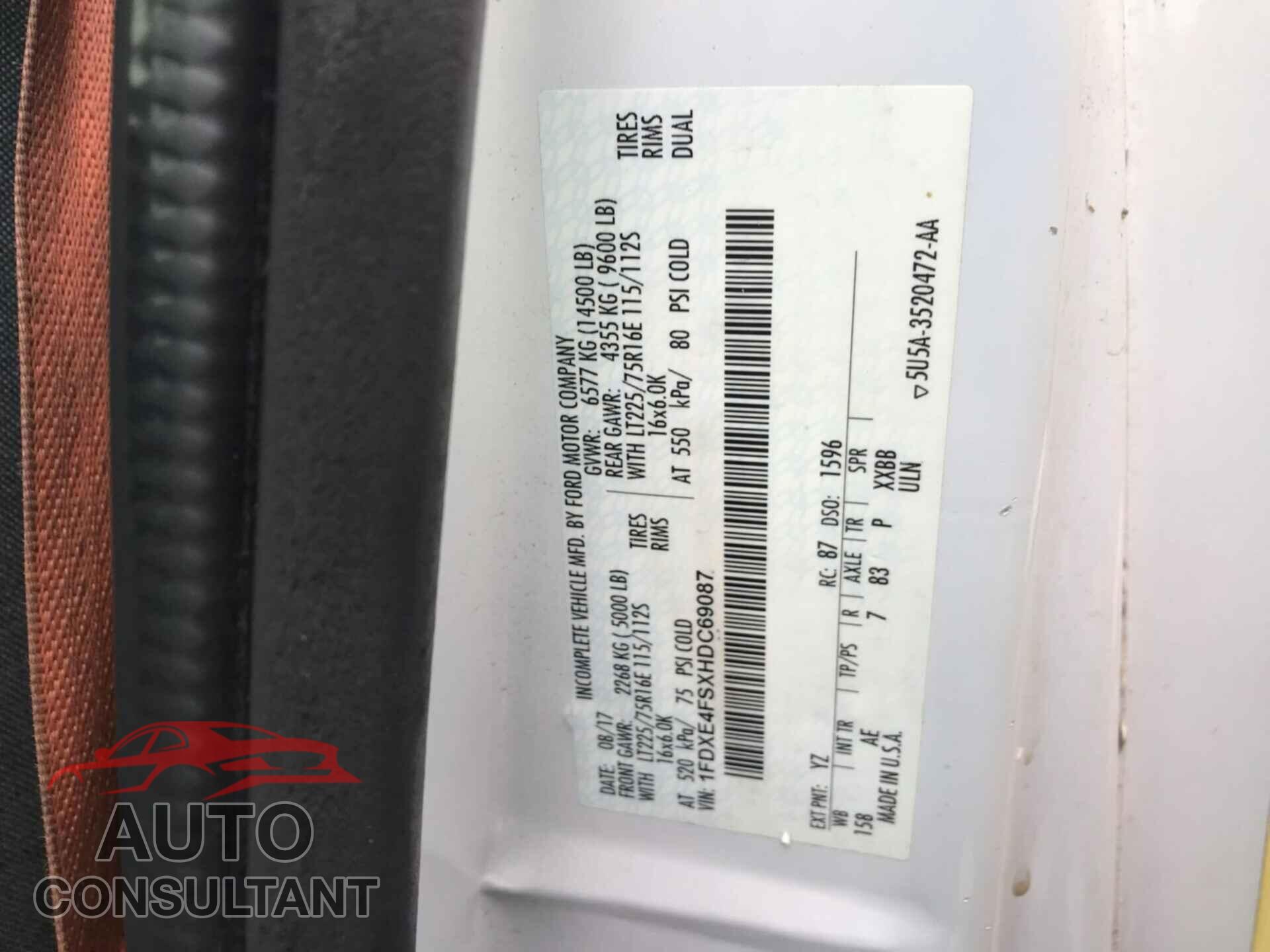 FORD ECONOLINE 2017 - 1FDXE4FSXHDC69087