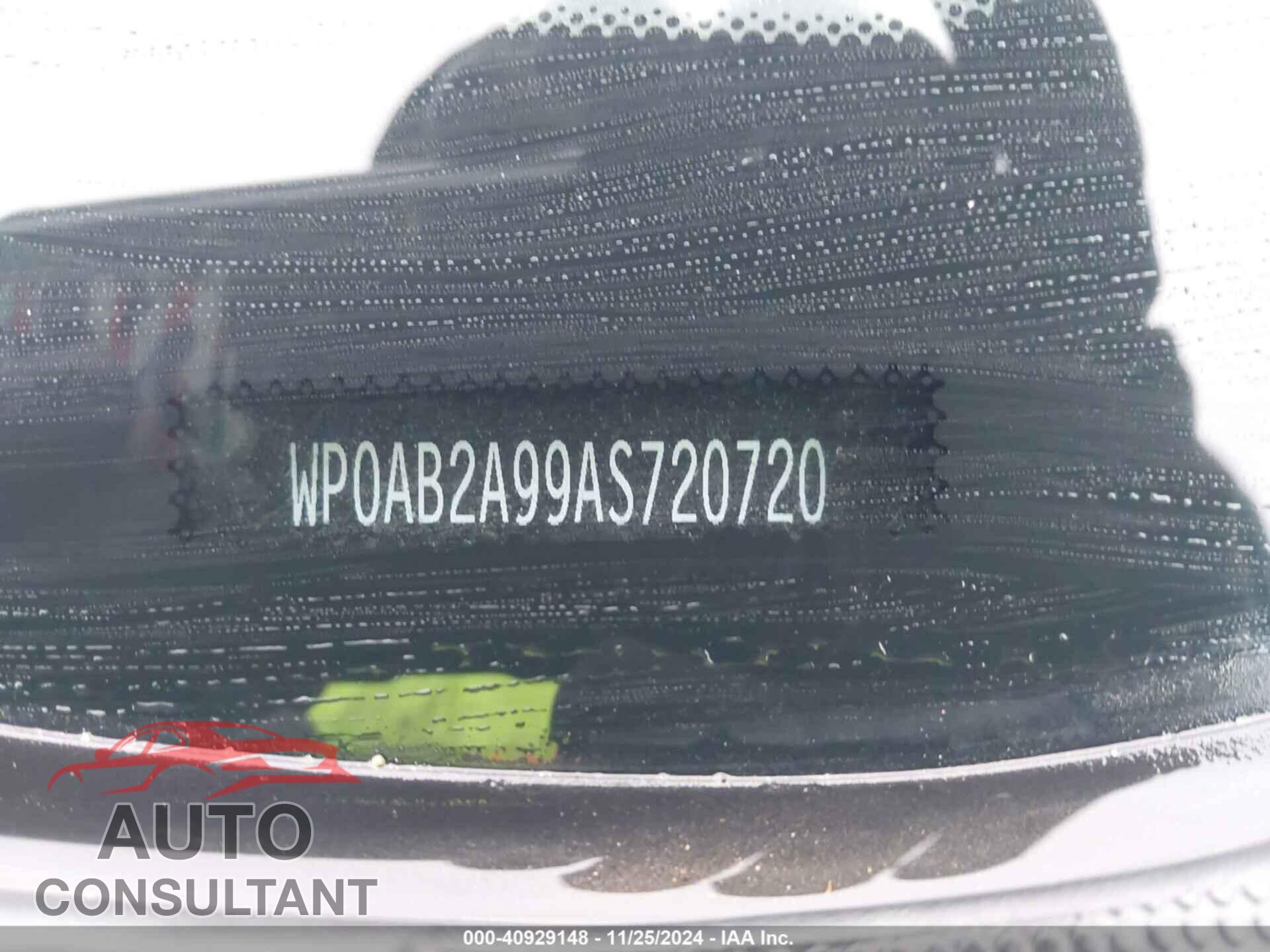 PORSCHE 911 2010 - WP0AB2A99AS720720