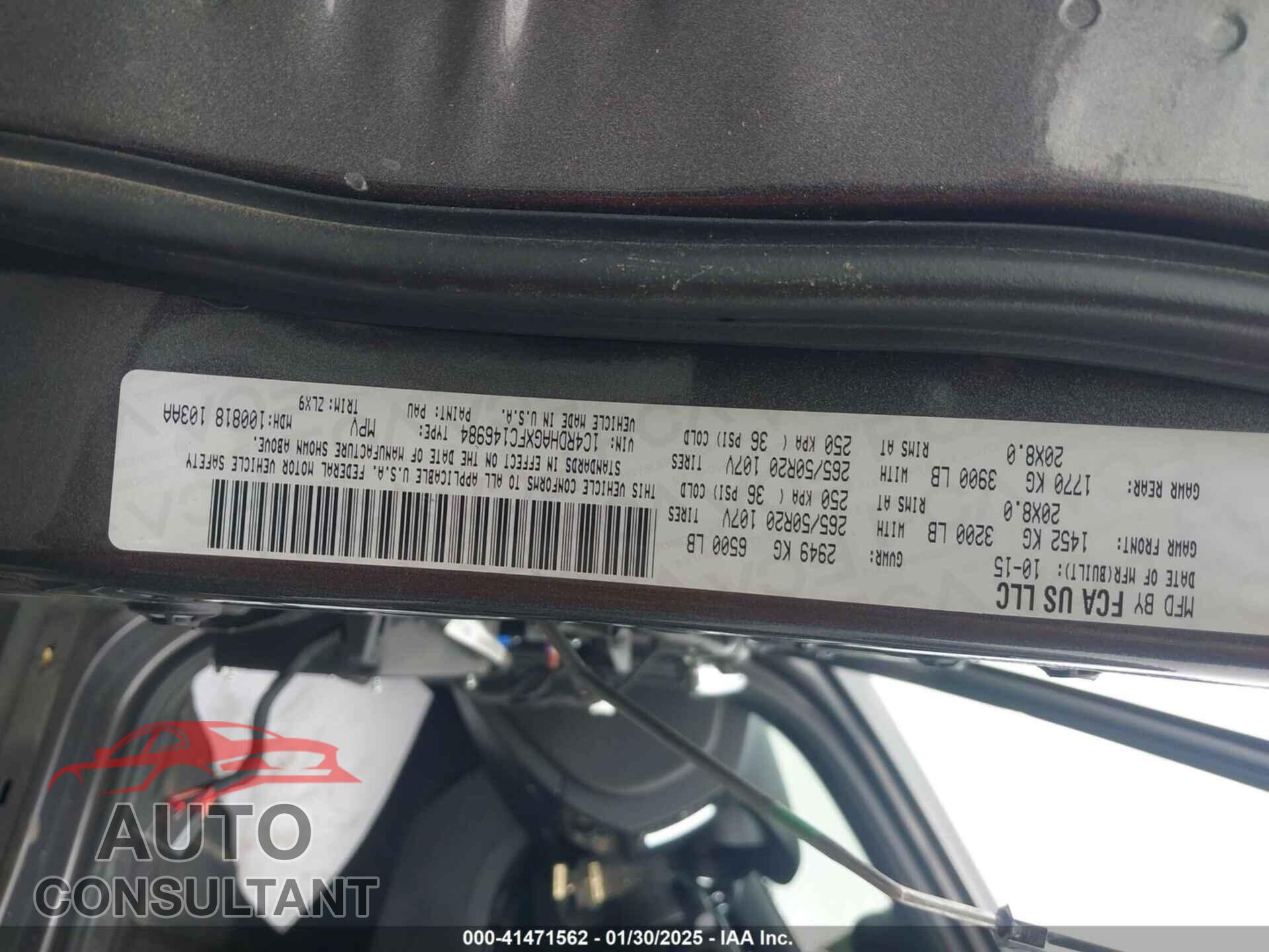 DODGE DURANGO 2015 - 1C4RDHAGXFC146984