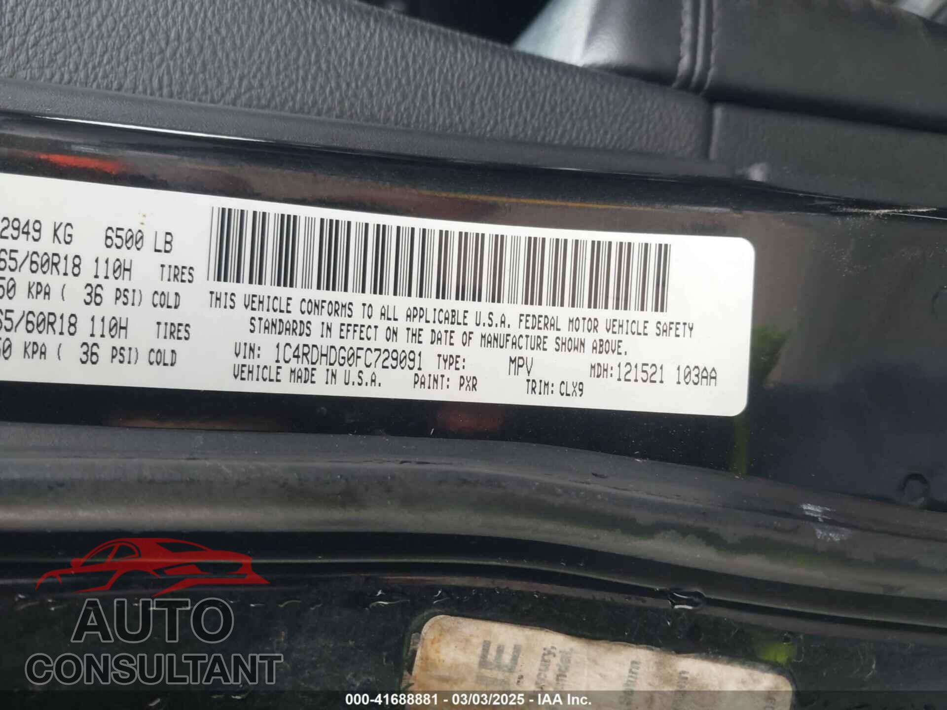 DODGE DURANGO 2015 - 1C4RDHDG0FC729091