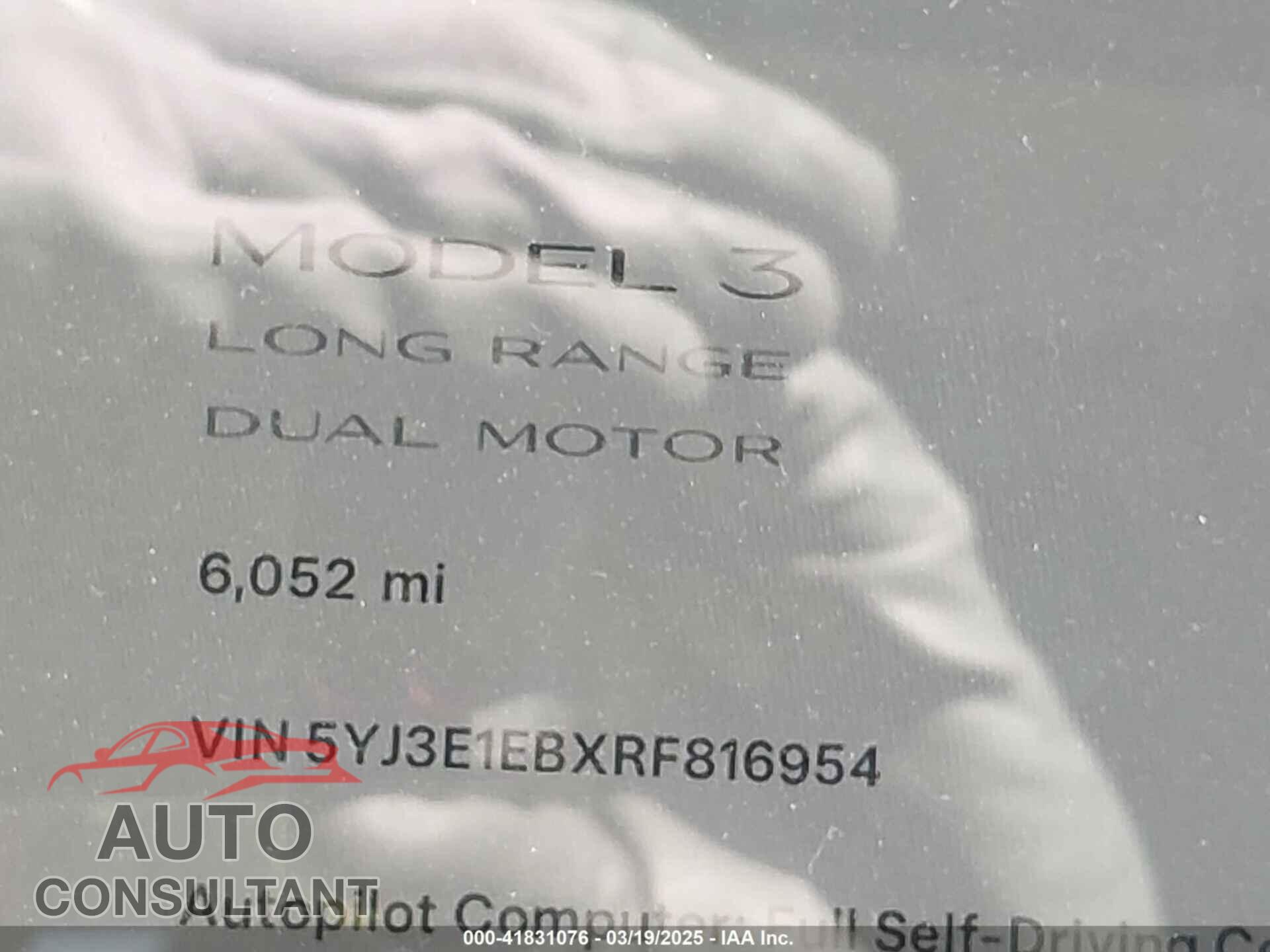 TESLA MODEL 3 2024 - 5YJ3E1EBXRF816954