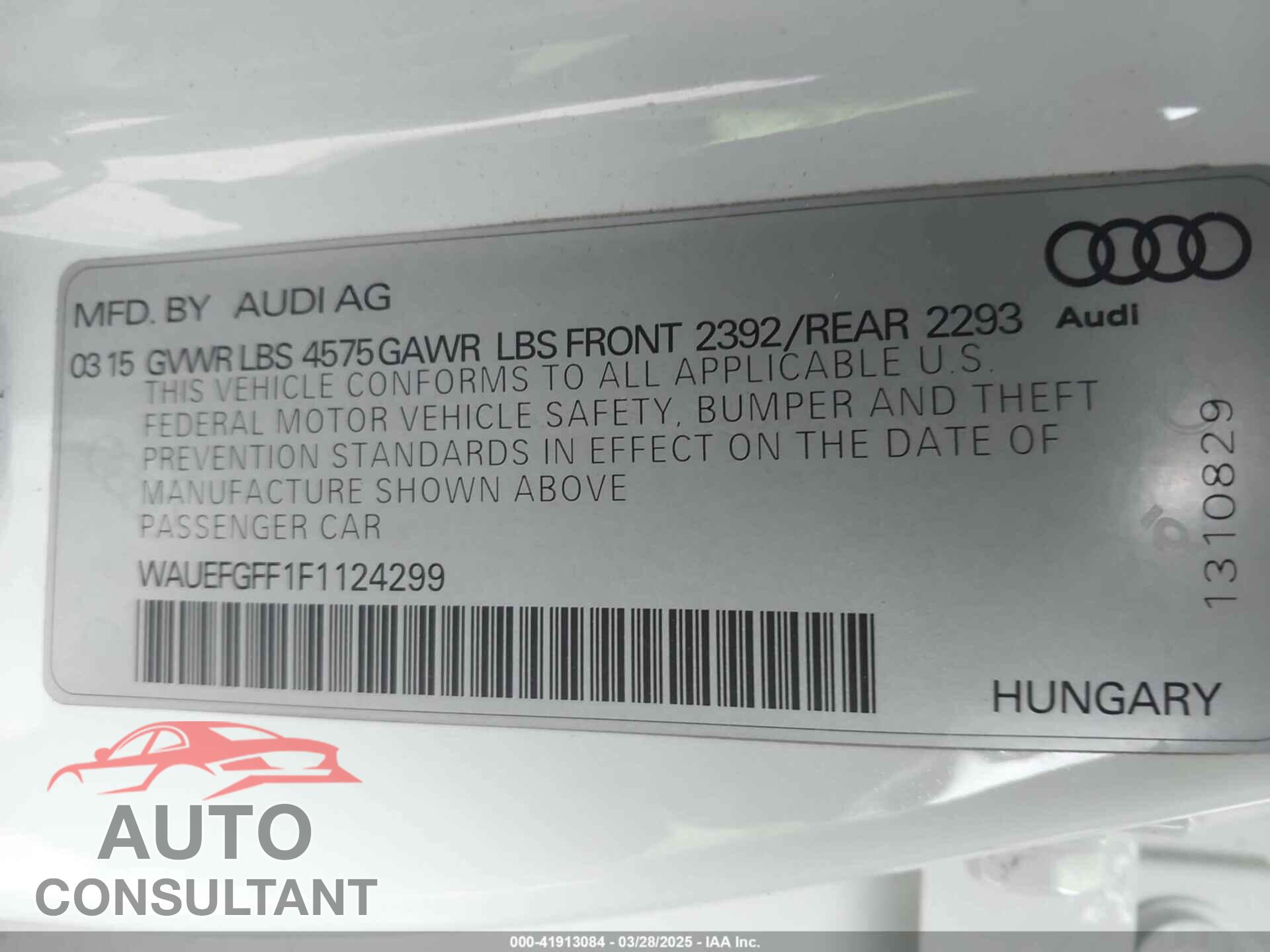 AUDI A3 2015 - WAUEFGFF1F1124299