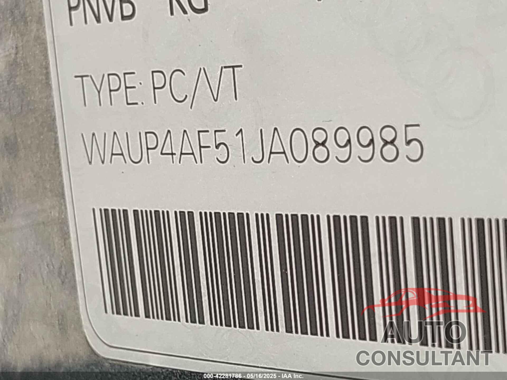 AUDI S5 2018 - WAUP4AF51JA089985
