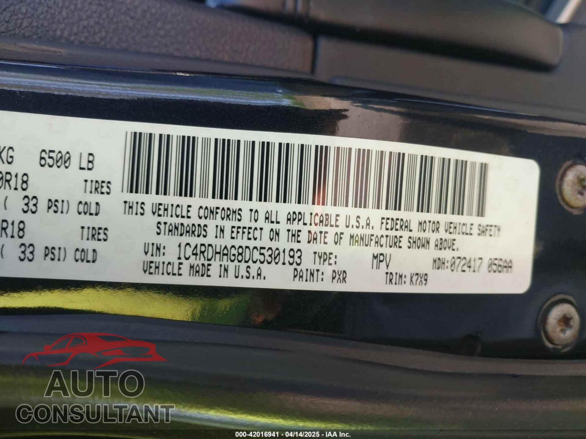 DODGE DURANGO 2013 - 1C4RDHAG8DC530193