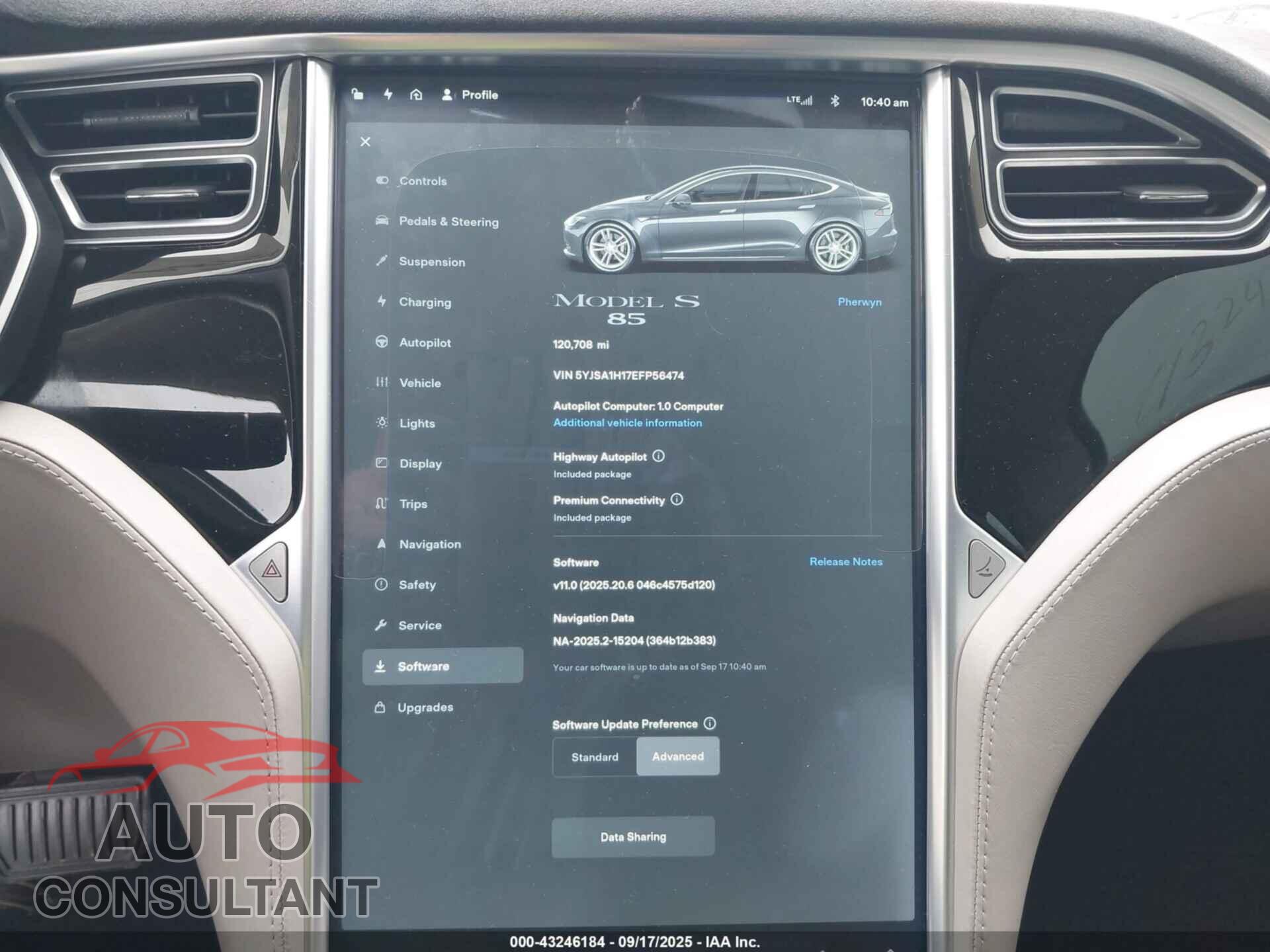 TESLA MODEL S 2014 - 5YJSA1H17EFP56474