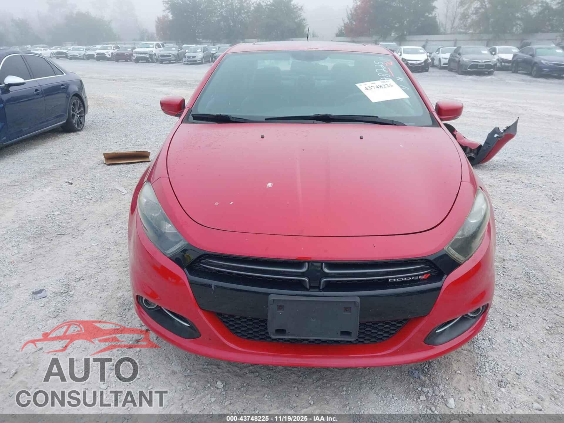 DODGE DART 2015 - 1C3CDFEB9FD165386