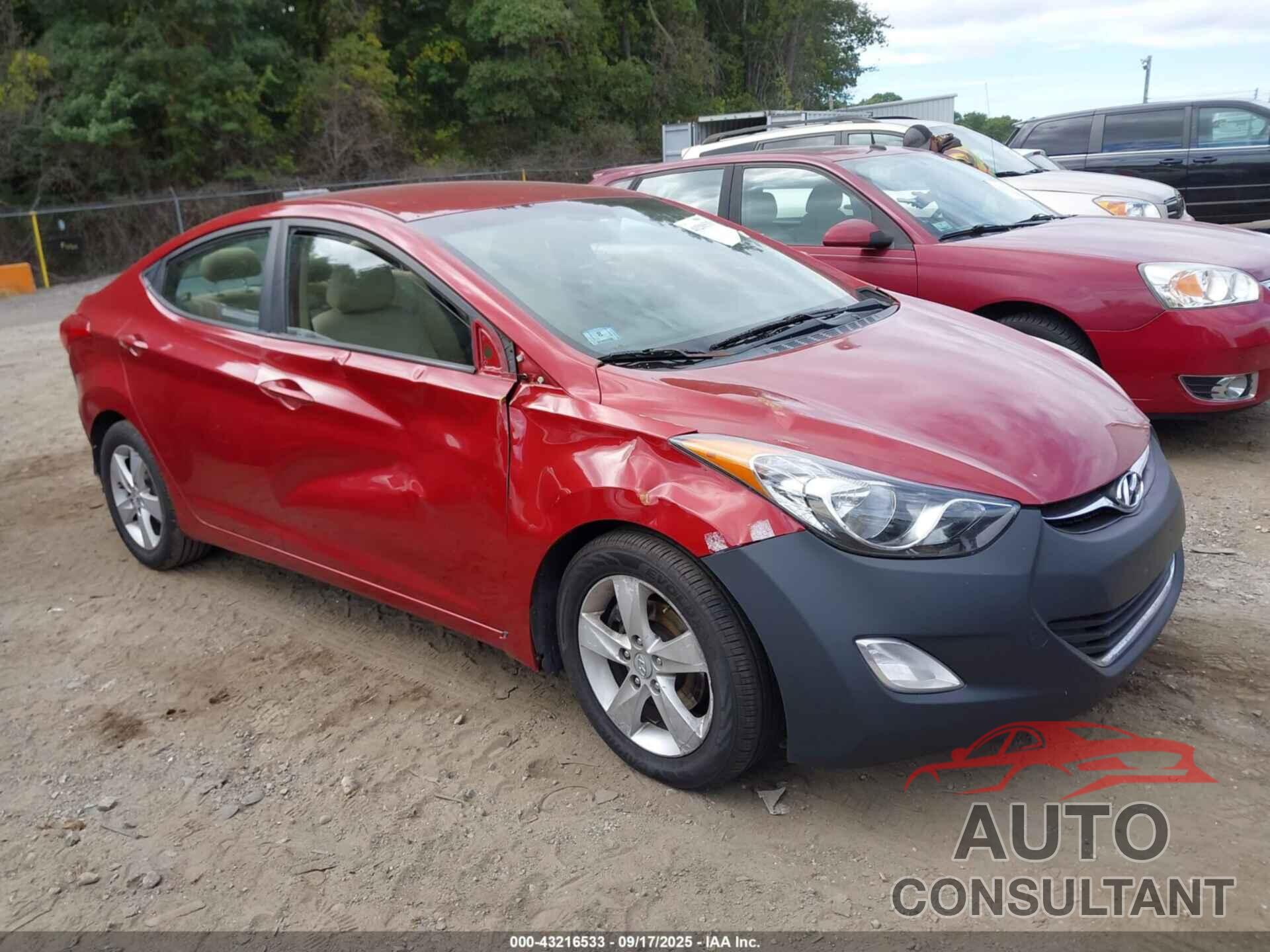 HYUNDAI ELANTRA 2012 - KMHDH4AE5CU462834