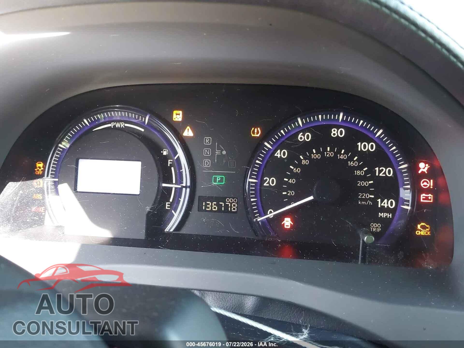 LEXUS HS 250H 2010 - JTHBB1BA6A2018599