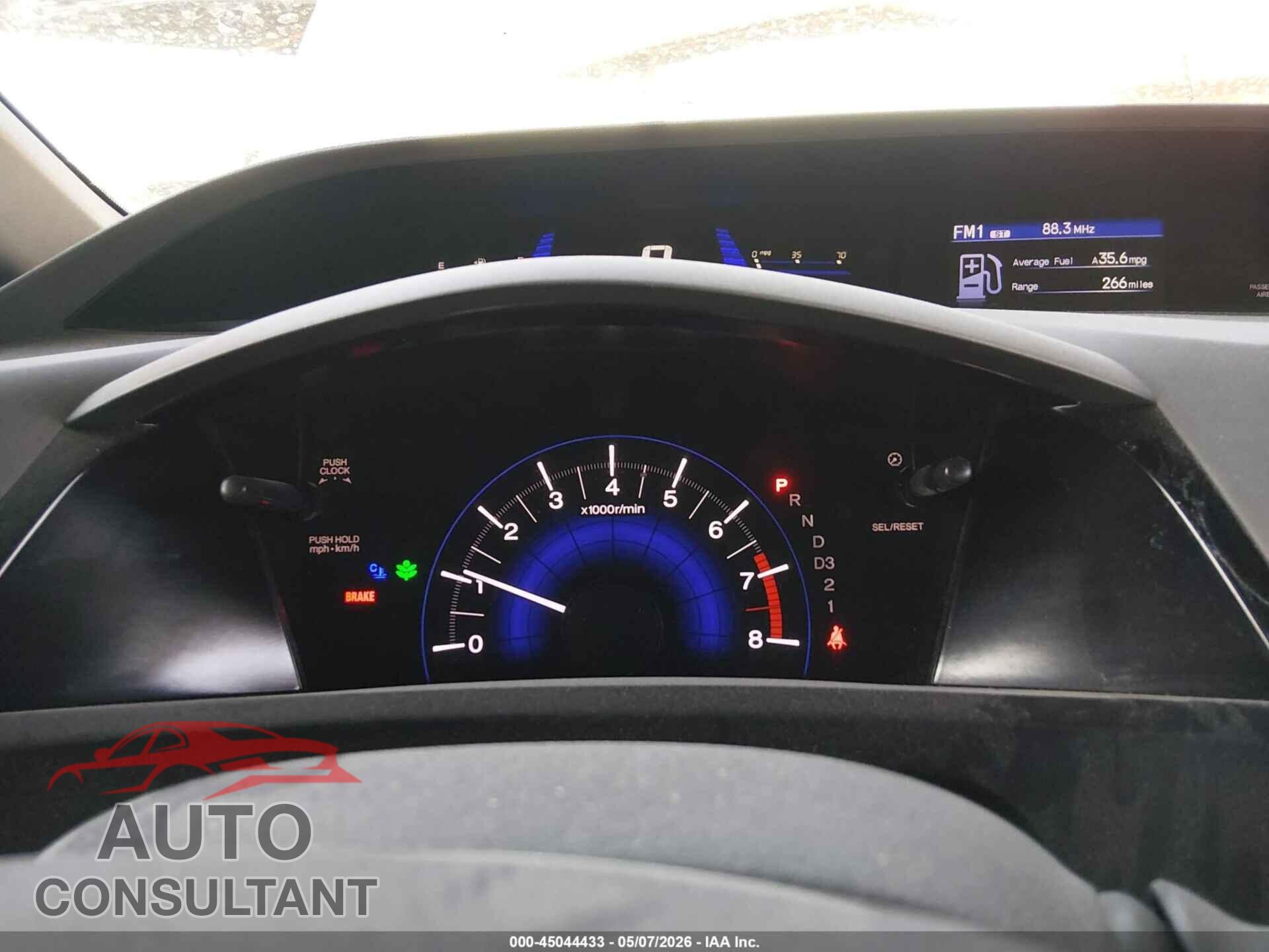 HONDA CIVIC 2012 - 2HGFB2F54CH612366
