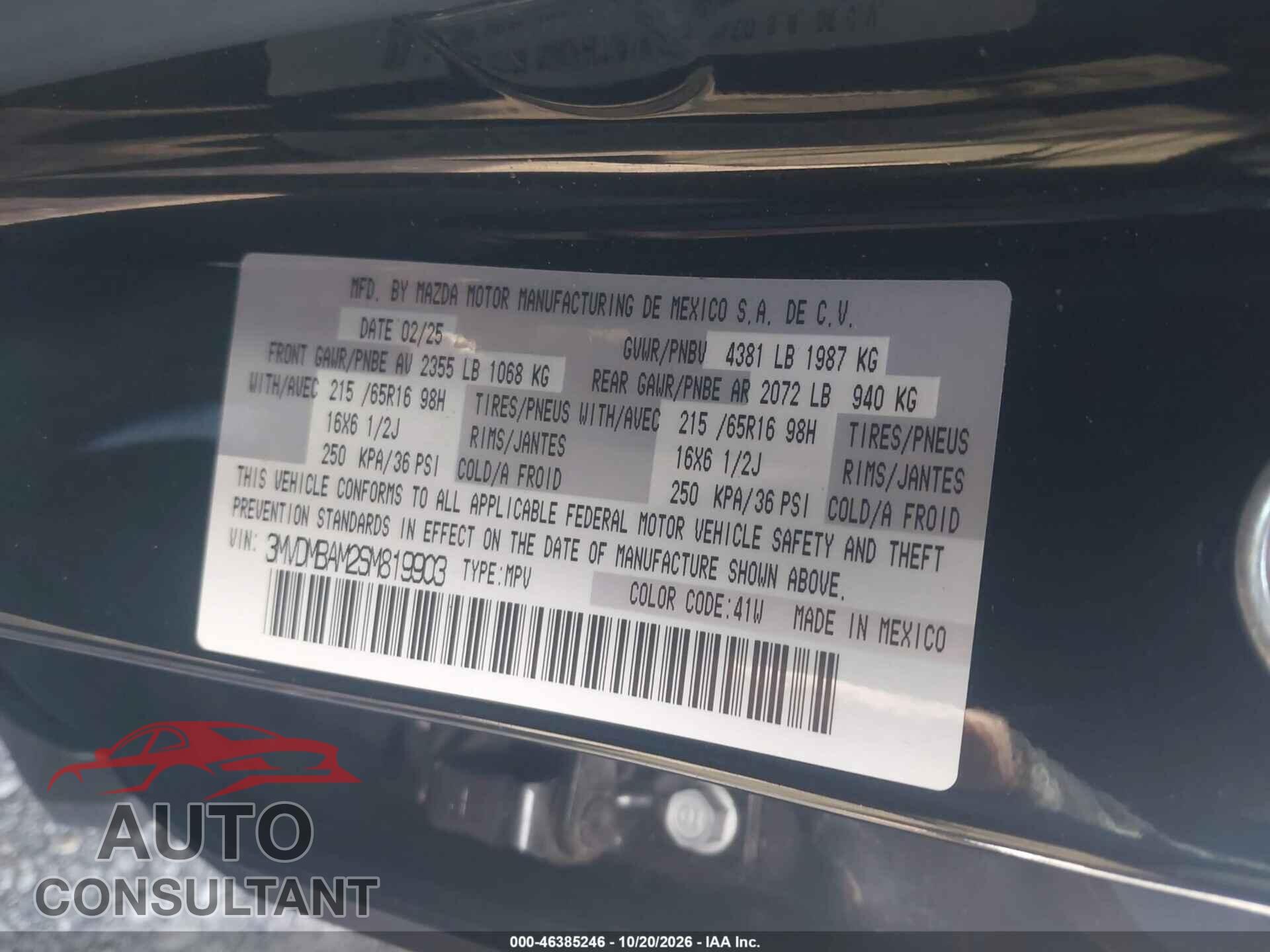 MAZDA CX-30 2025 - 3MVDMBAM2SM819903