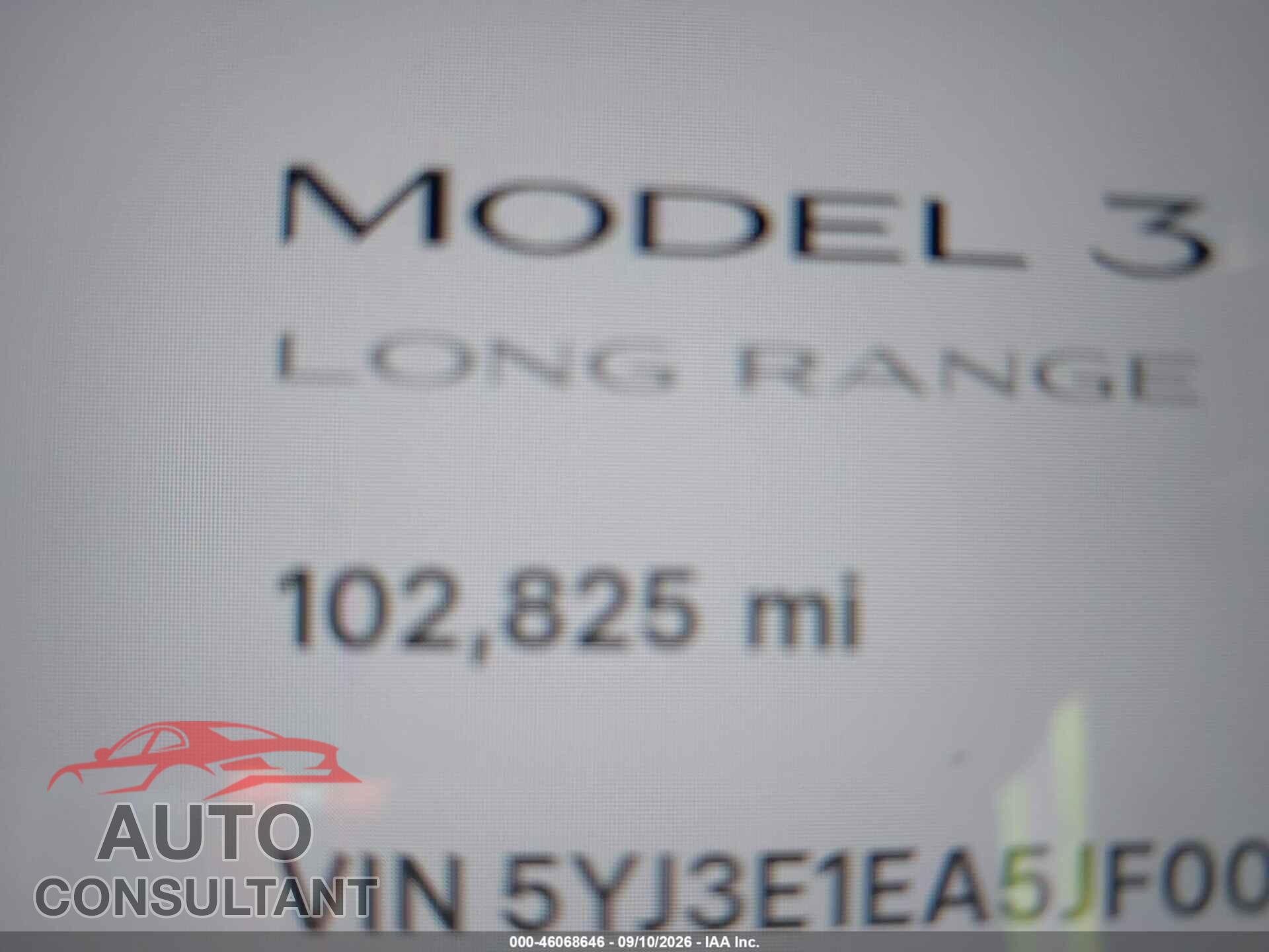 TESLA MODEL 3 2018 - 5YJ3E1EA5JF005302