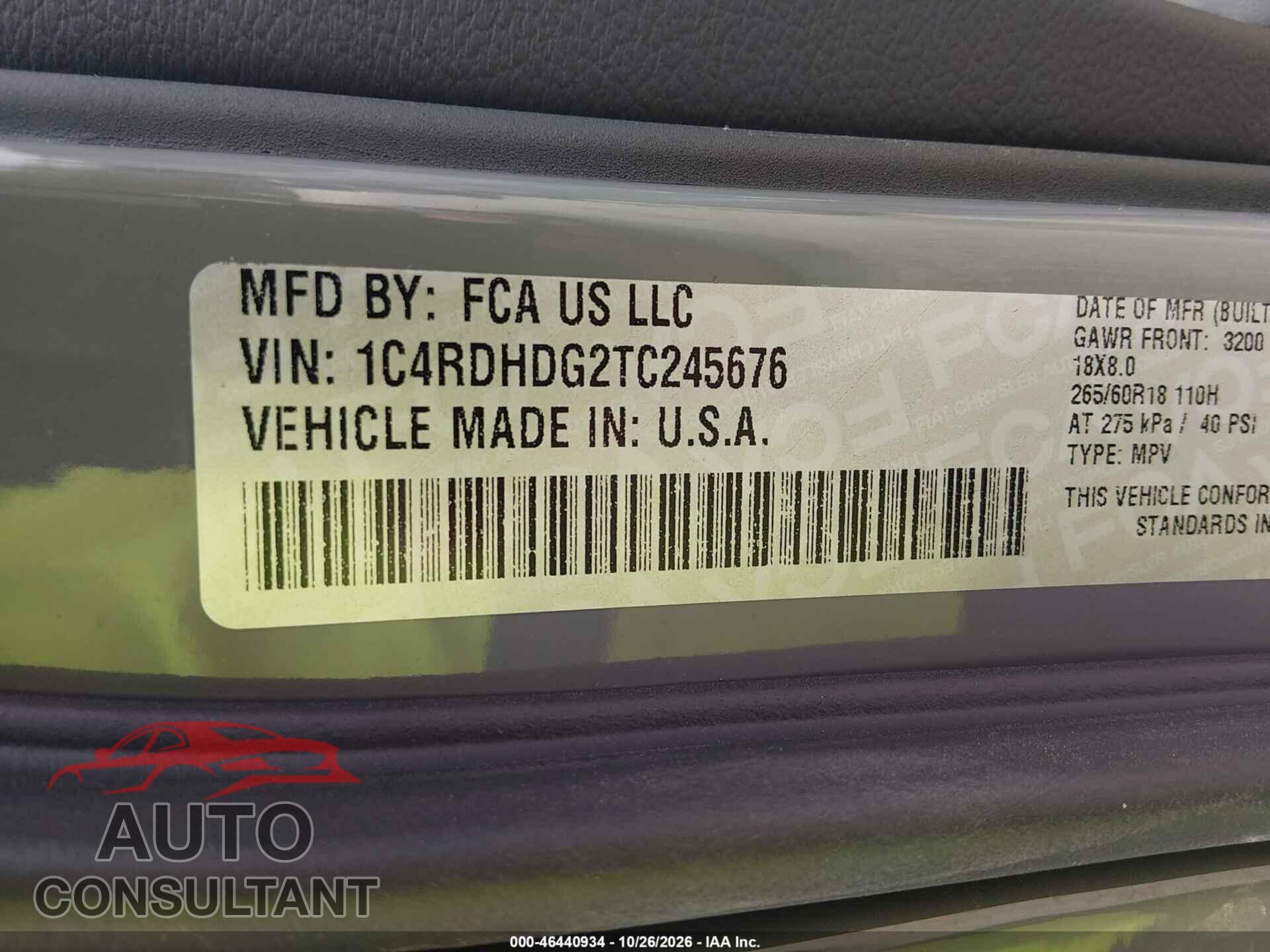 DODGE DURANGO 2026 - 1C4RDHDG2TC245676