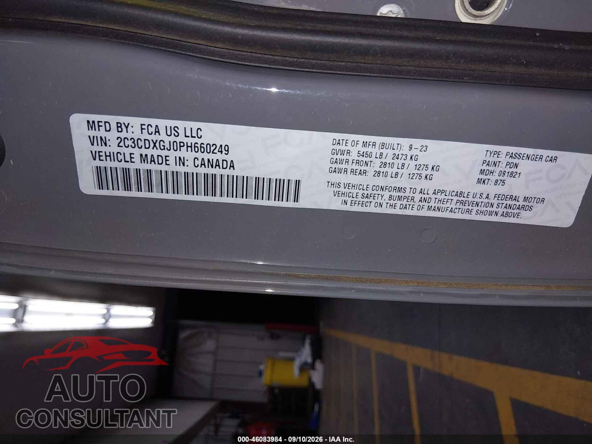 DODGE CHARGER 2023 - 2C3CDXGJ0PH660249