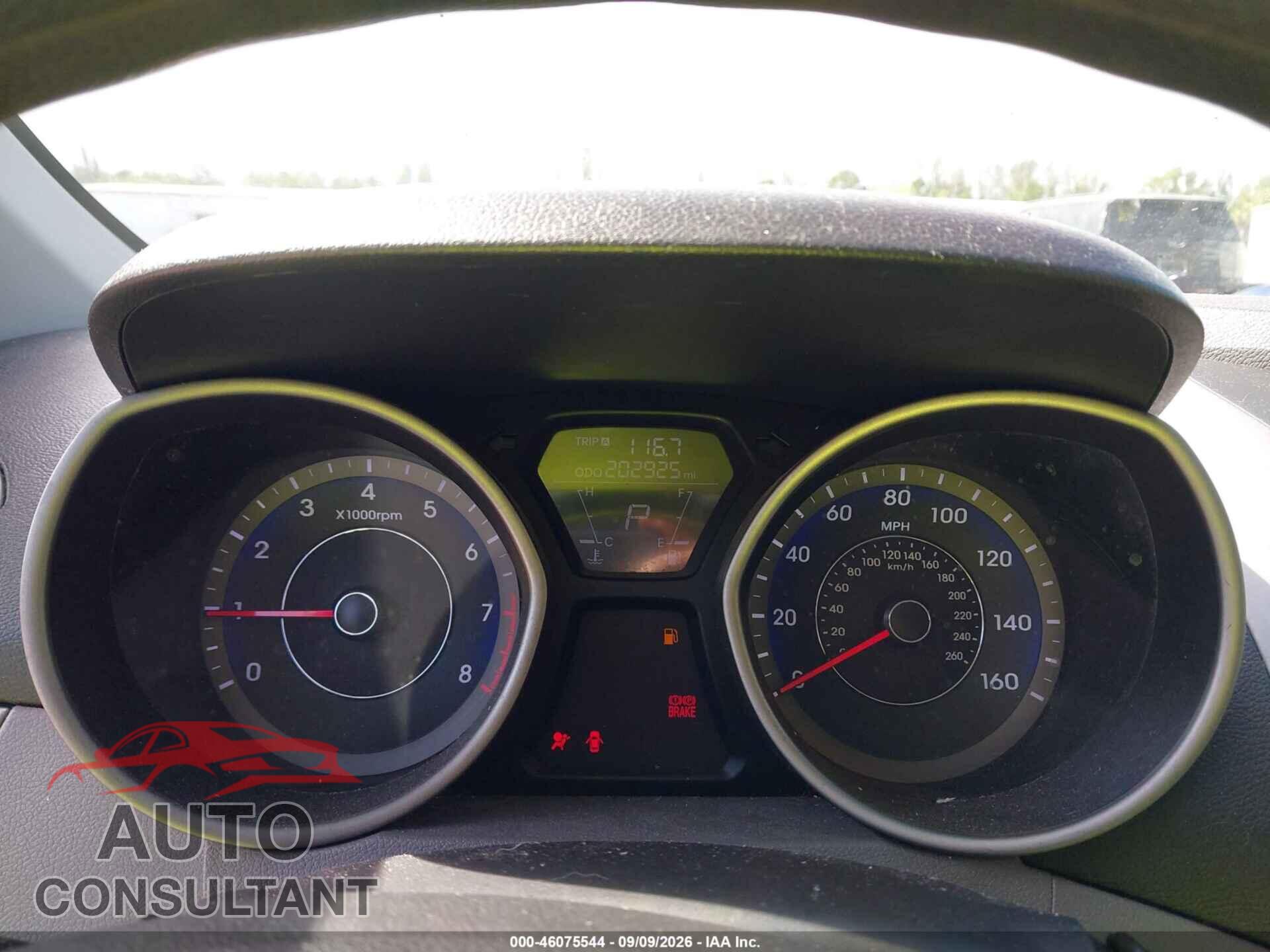 HYUNDAI ELANTRA 2013 - KMHDH4AE0DU495788