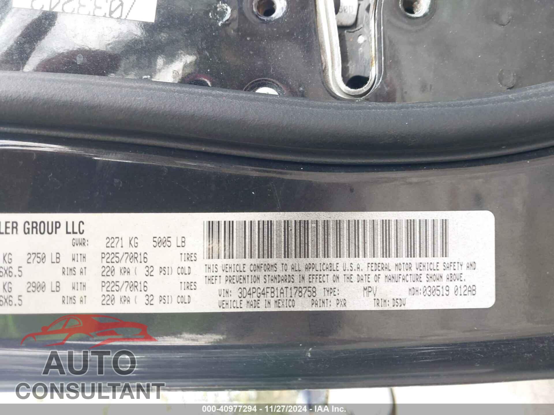 DODGE JOURNEY 2010 - 3D4PG4FB1AT178758