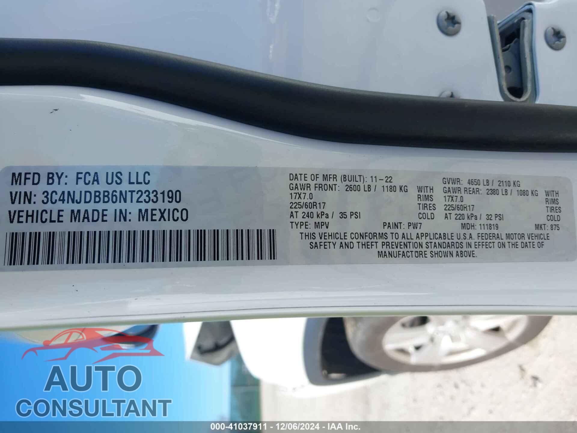 JEEP COMPASS 2022 - 3C4NJDBB6NT233190