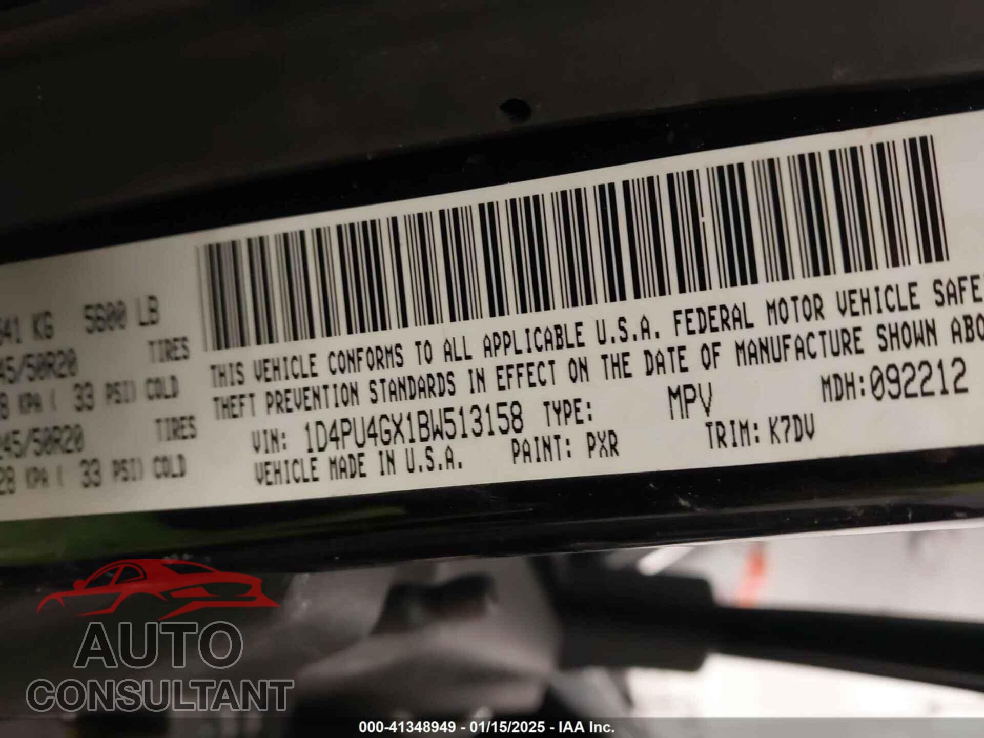 DODGE NITRO 2011 - 1D4PU4GX1BW513158