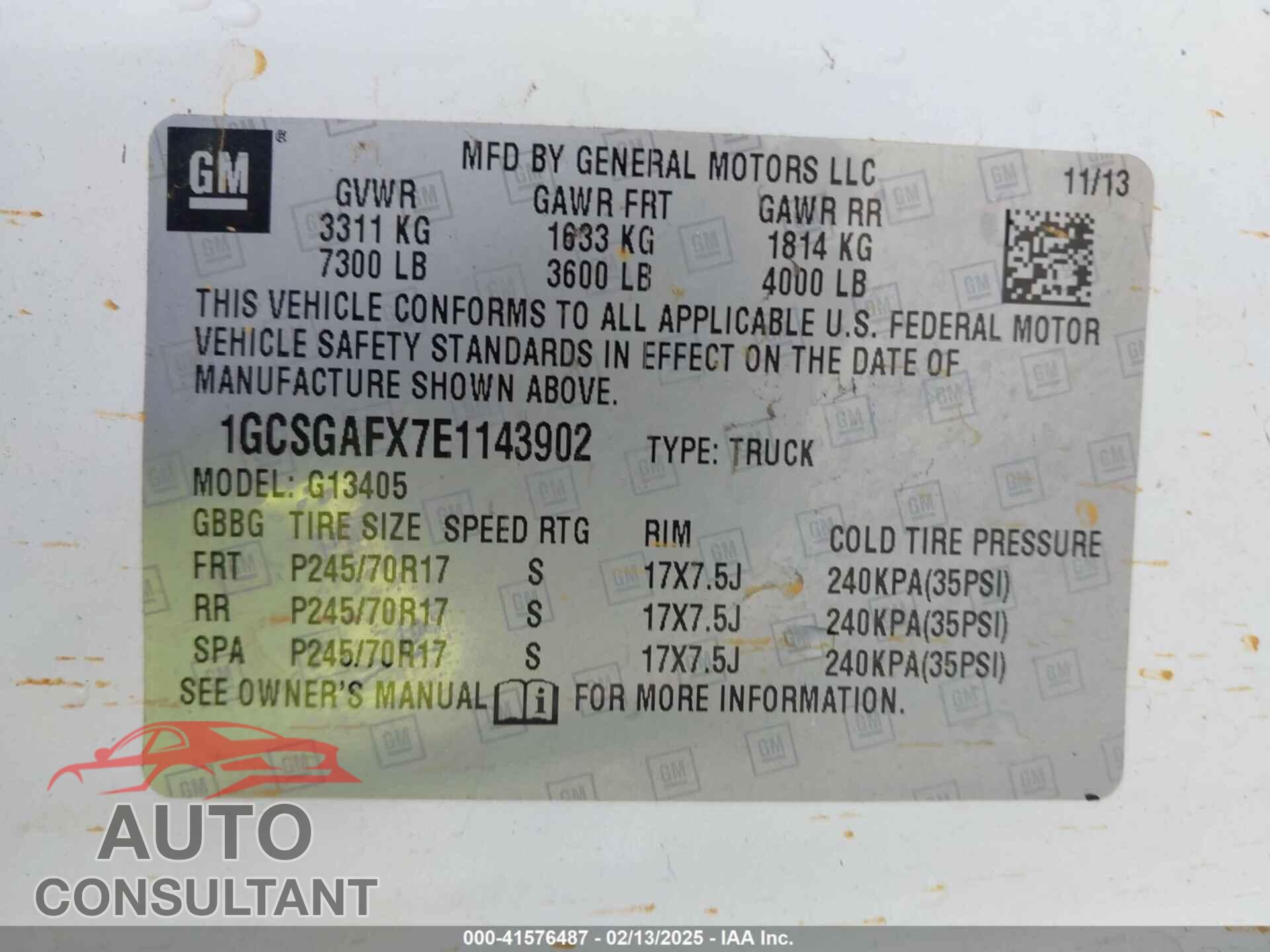 CHEVROLET EXPRESS 1500 2014 - 1GCSGAFX7E1143902