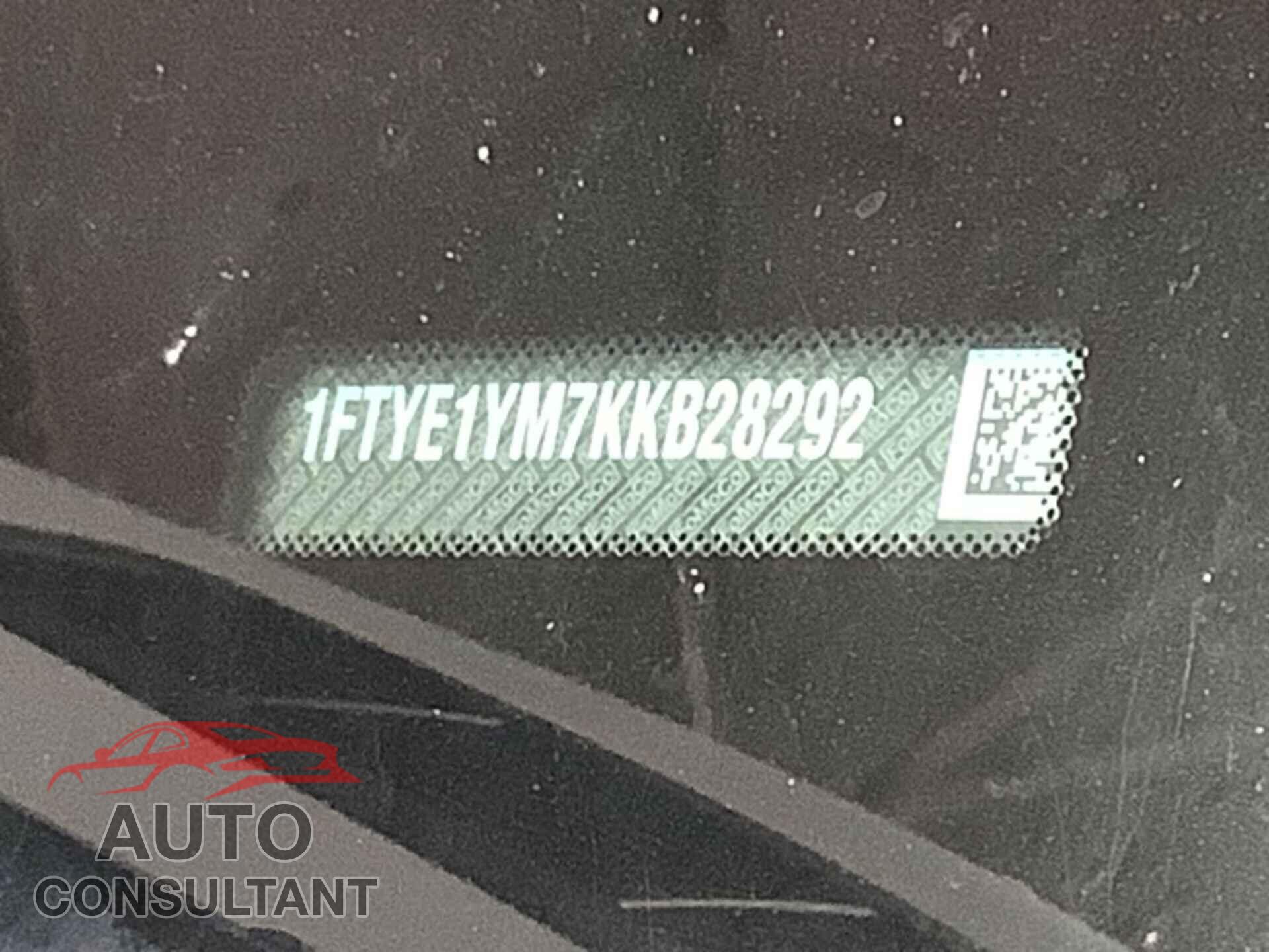 FORD TRANSIT 2019 - 1FTYE1YM7KKB28292