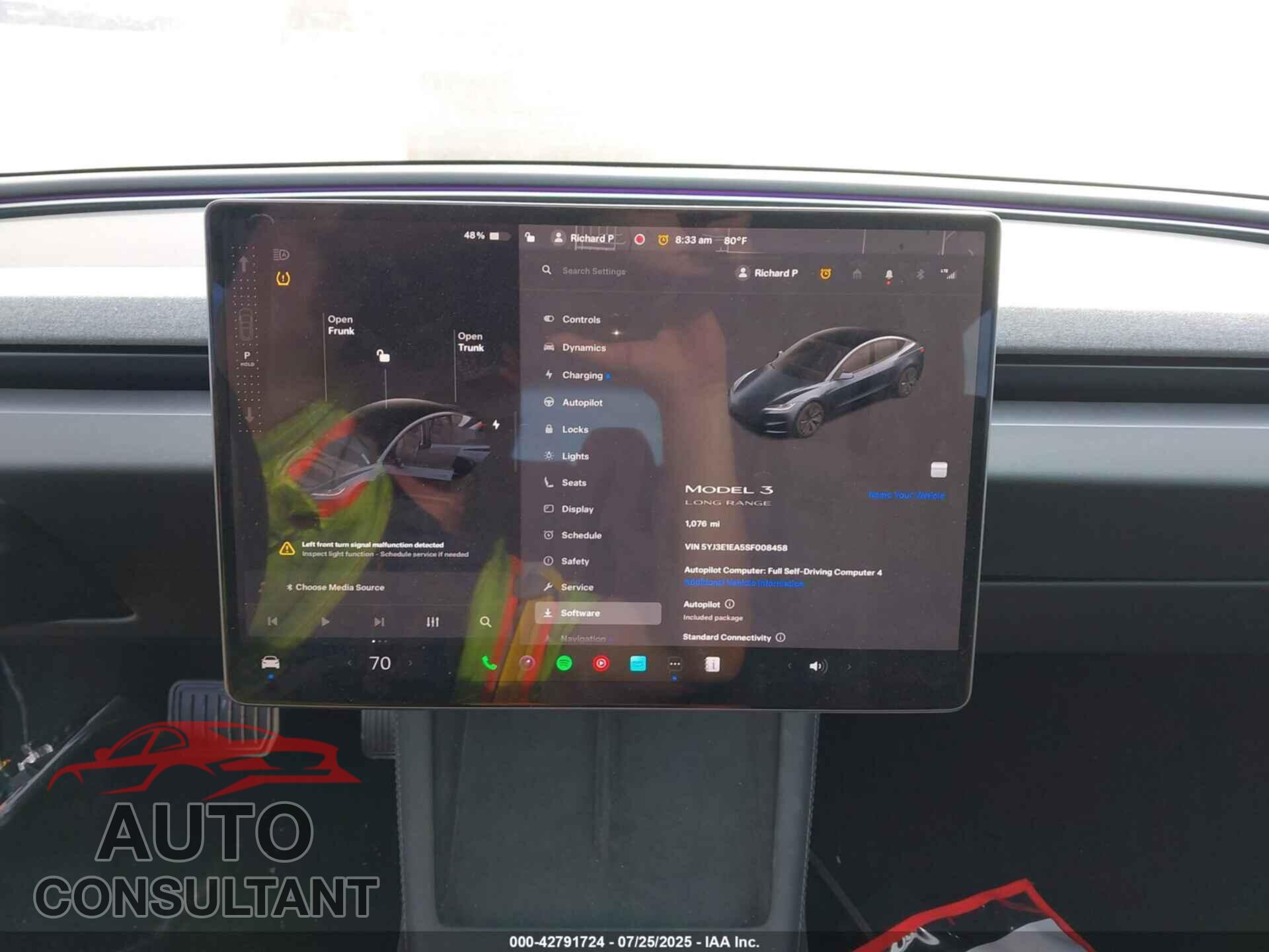 TESLA MODEL 3 2025 - 5YJ3E1EA5SF008458