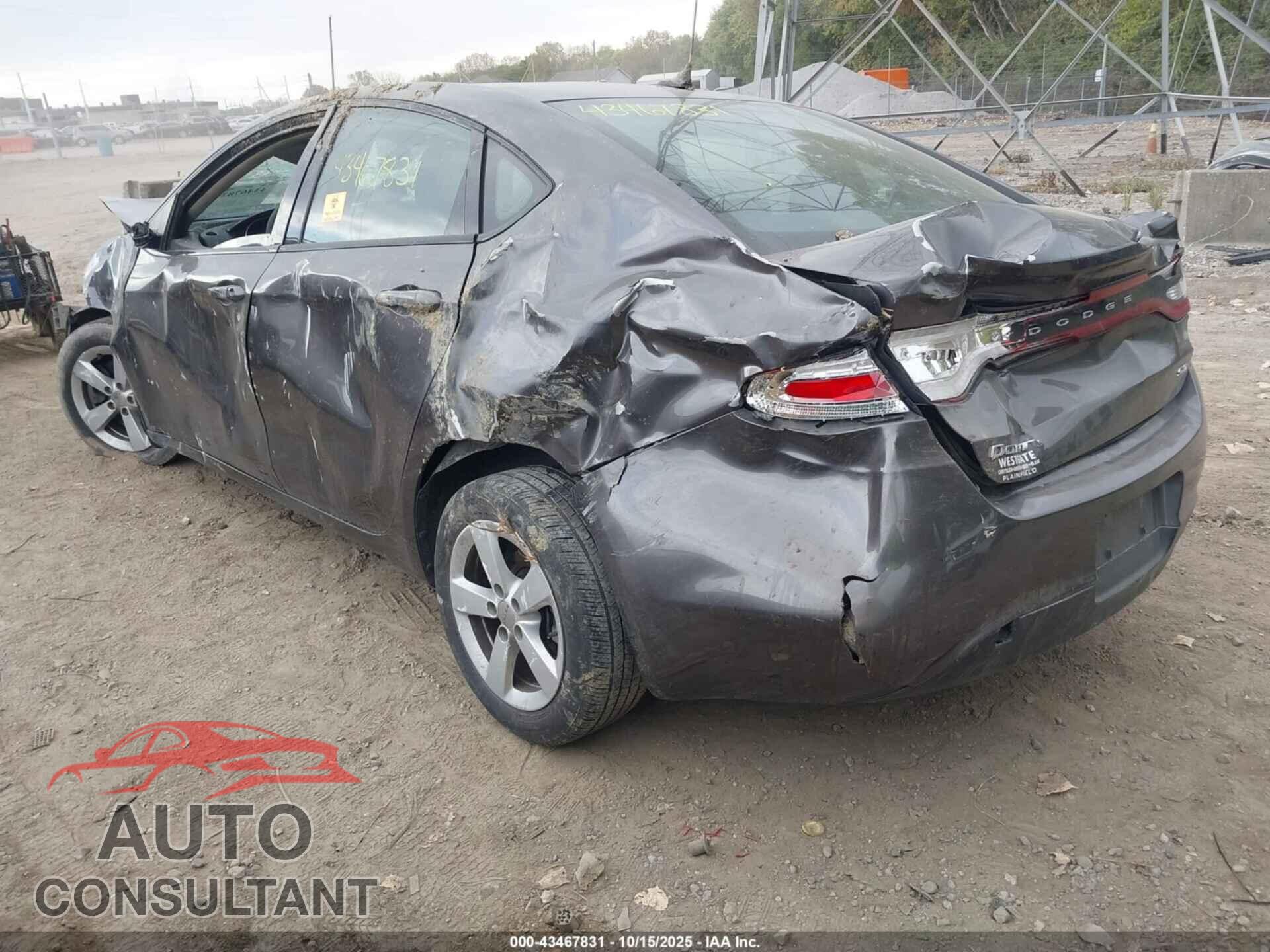 DODGE DART 2015 - 1C3CDFBB2FD315276