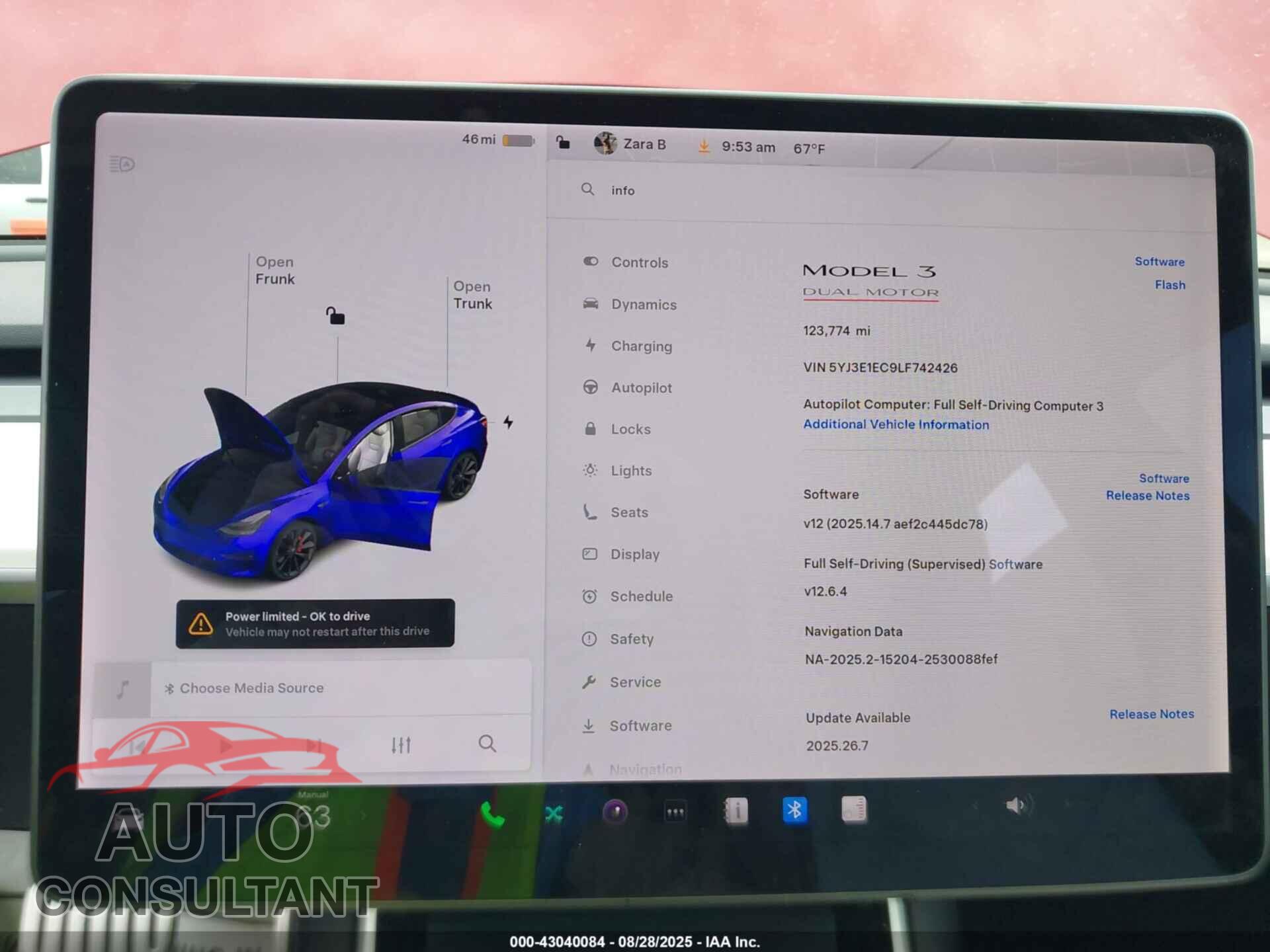 TESLA MODEL 3 2020 - 5YJ3E1EC9LF742426