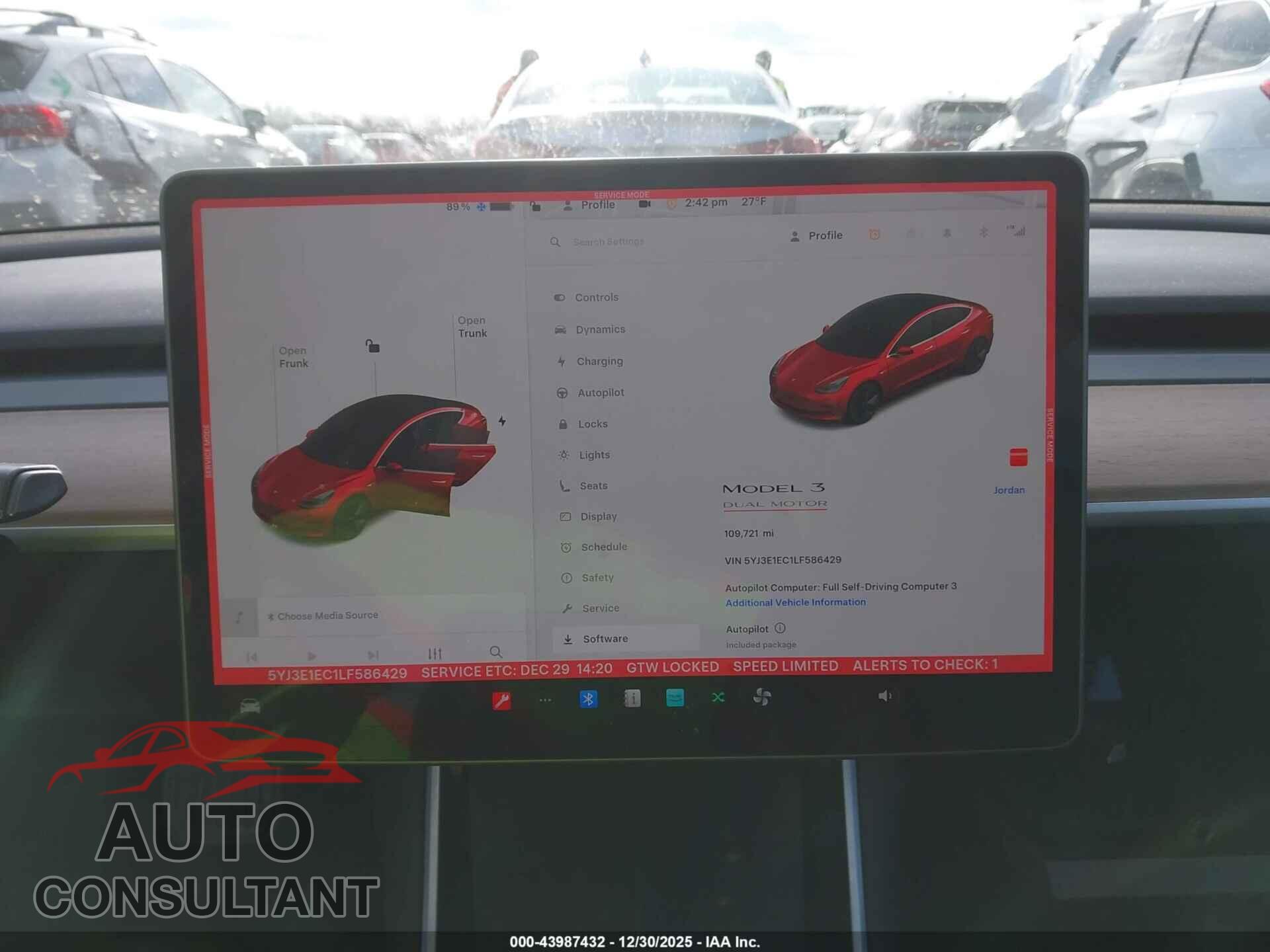 TESLA MODEL 3 2020 - 5YJ3E1EC1LF586429