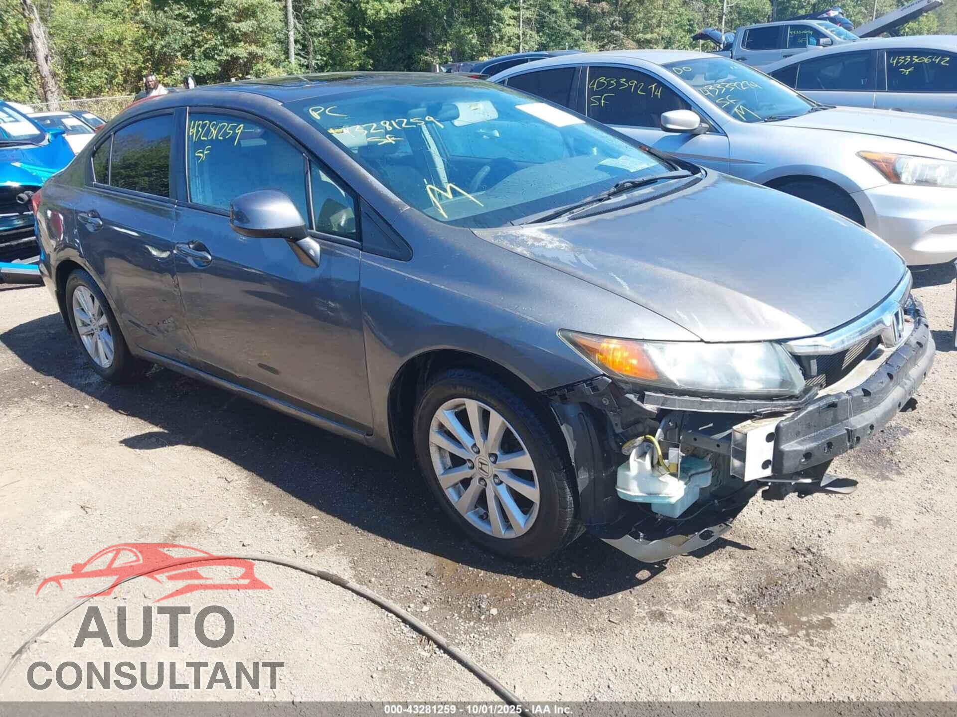 HONDA CIVIC 2012 - 19XFB2F80CE382426