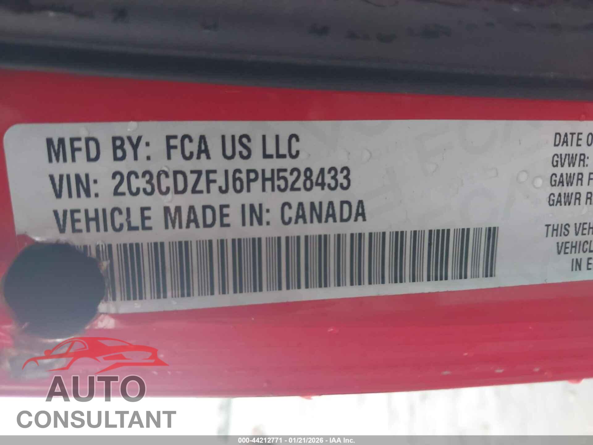 DODGE CHALLENGER 2023 - 2C3CDZFJ6PH528433