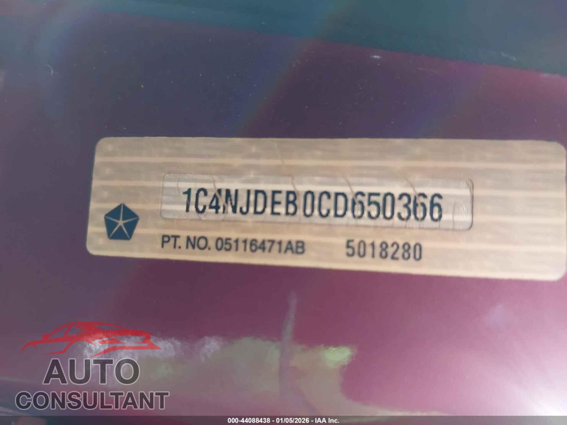 JEEP COMPASS 2012 - 1C4NJDEB0CD650366