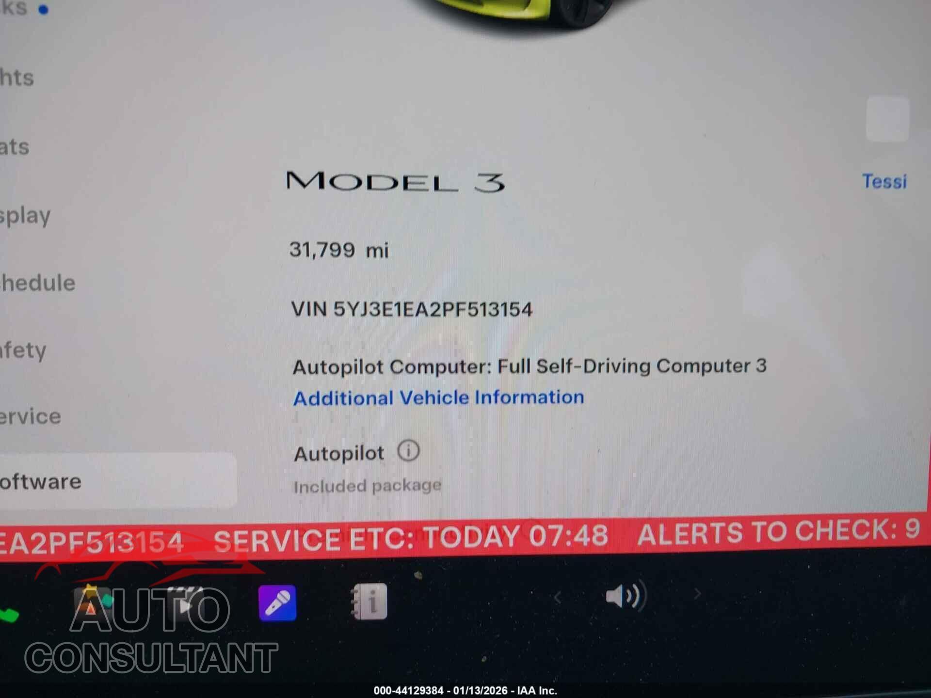 TESLA MODEL 3 2023 - 5YJ3E1EA2PF513154