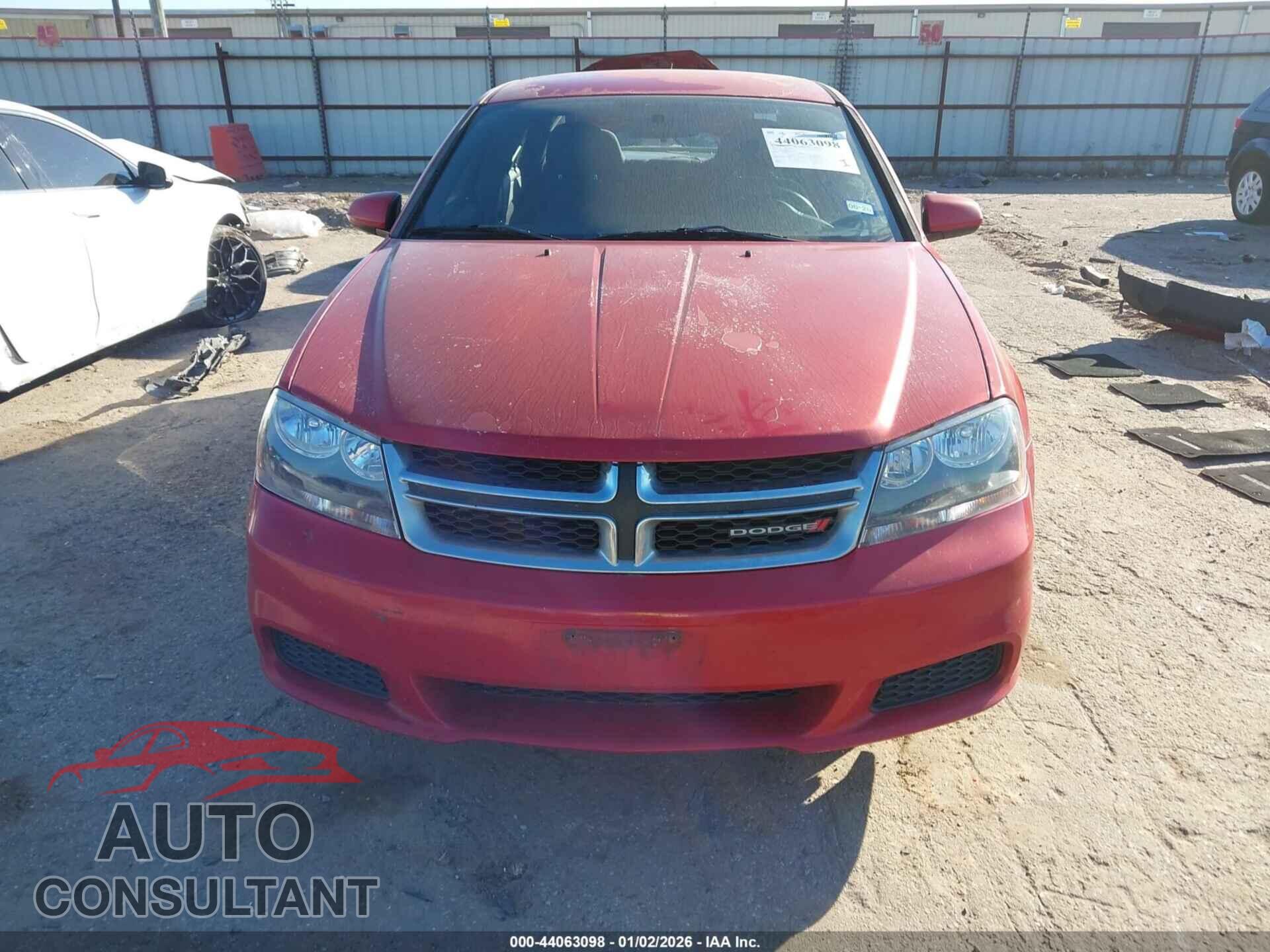 DODGE AVENGER 2012 - 1C3CDZCB6CN219740