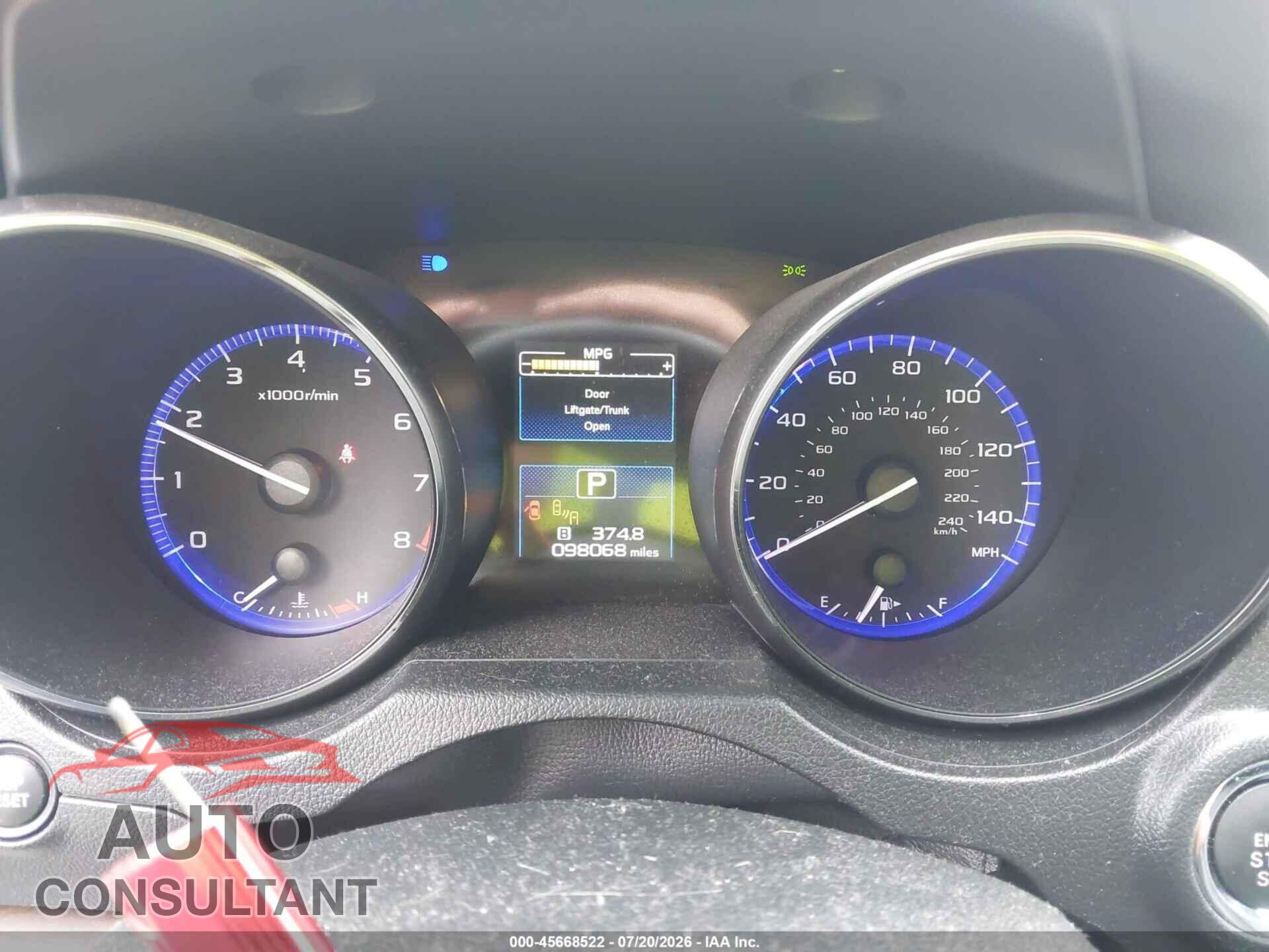 SUBARU OUTBACK 2015 - 4S4BSBLC8F3276109